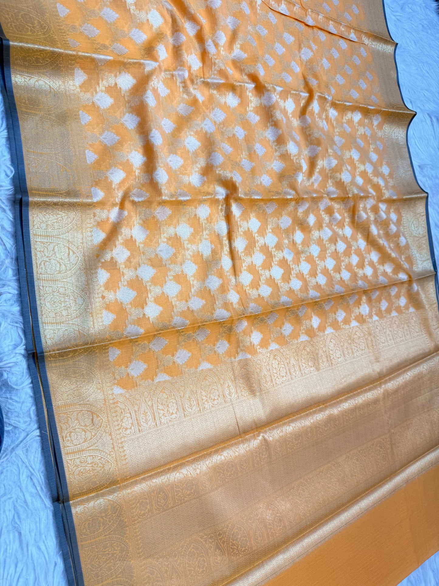 Yellow shade kota silk premium Banarasi saree