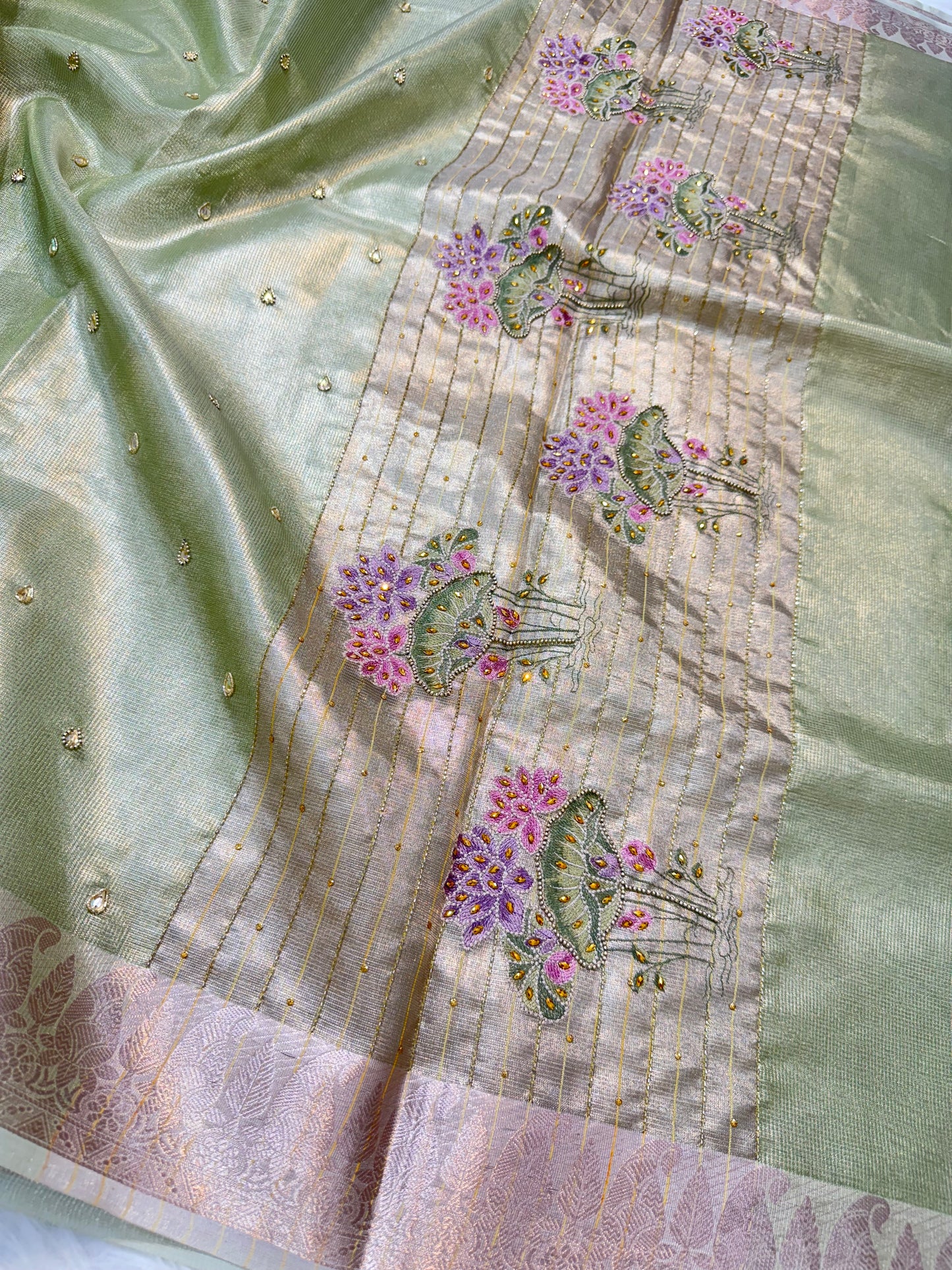 Banaras tissue kota fancy work saree
