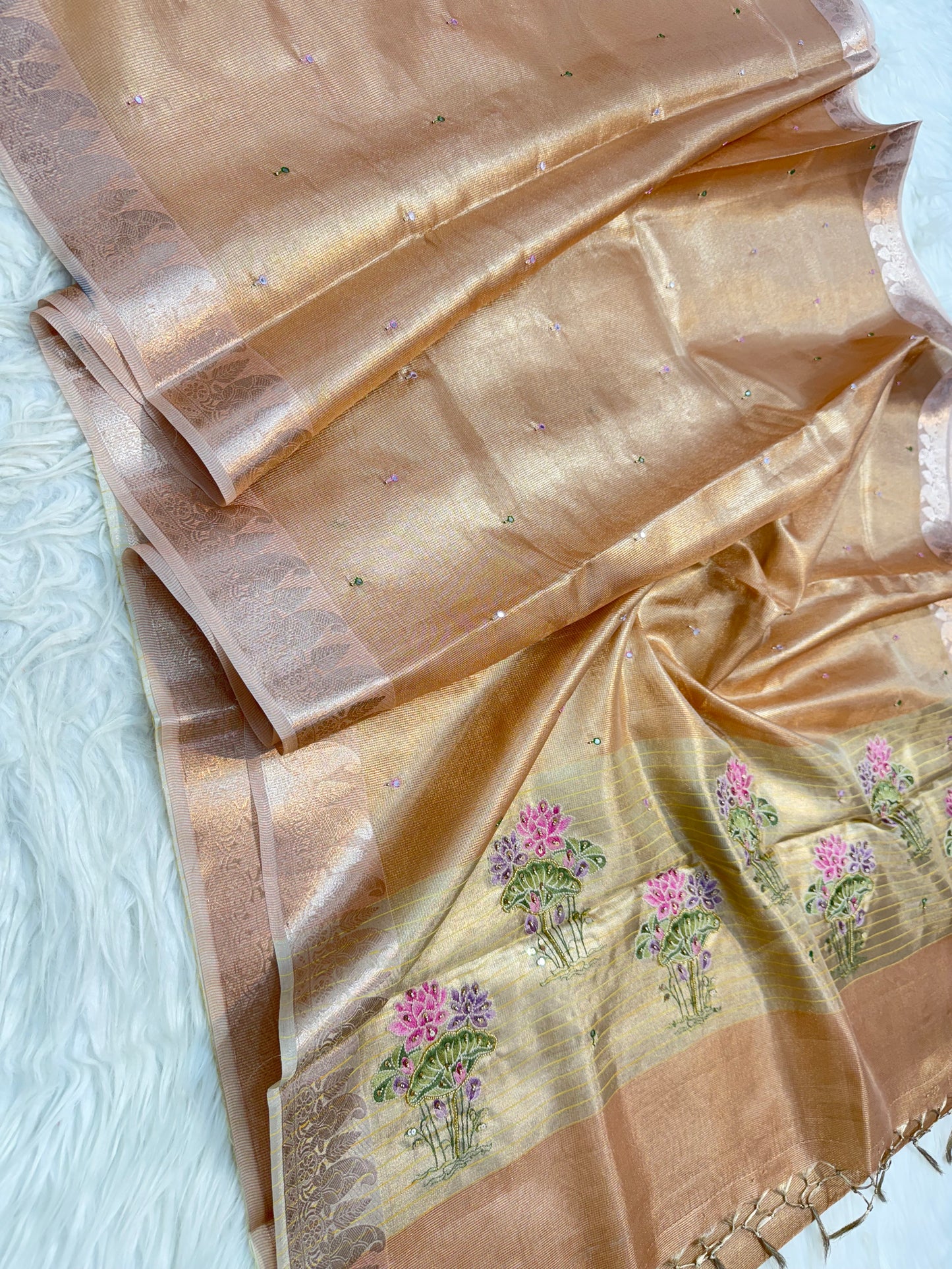 Banaras tissue kota fancy work saree