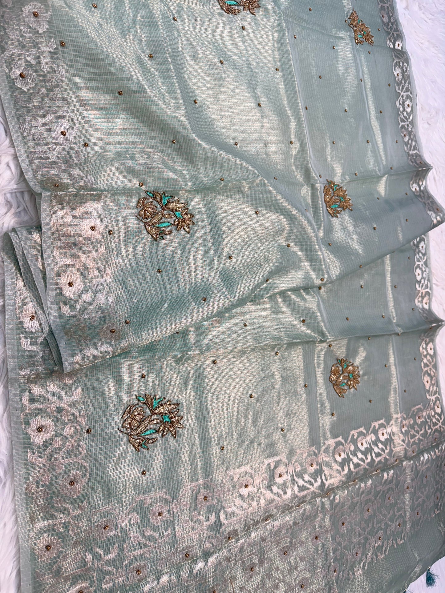tissue kota handwork banarasi saree