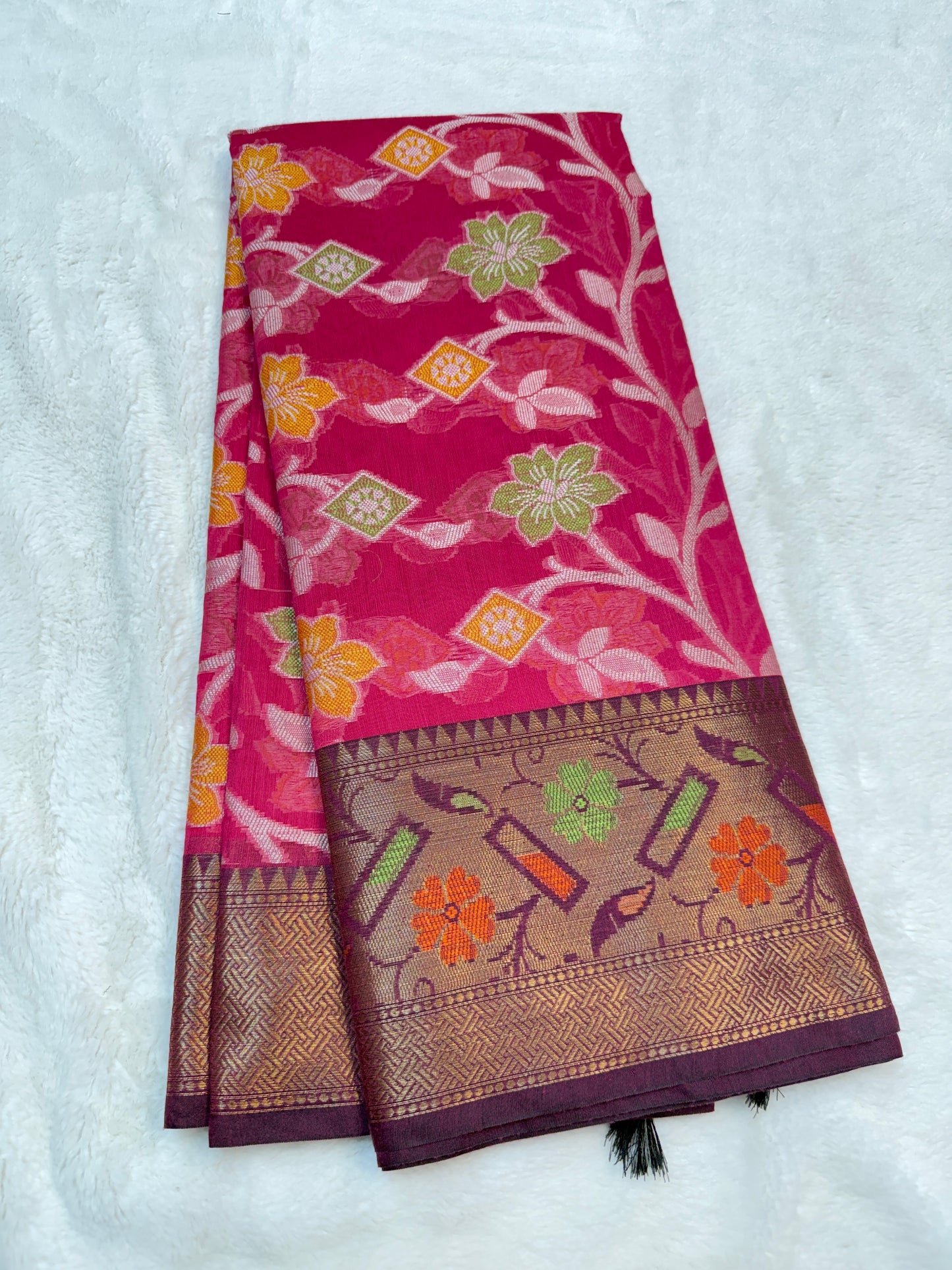 Multicolour cotton silk premium Banarasi saree