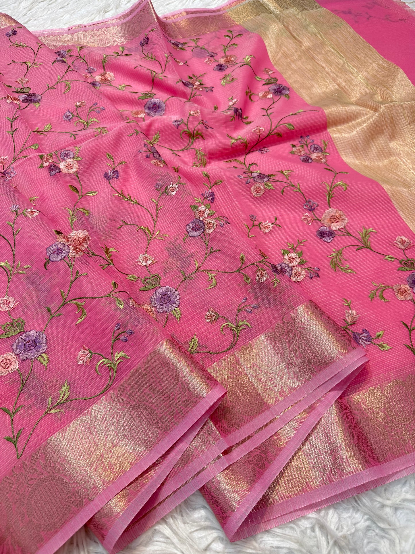 Kota fancy embroidery Banarasi saree