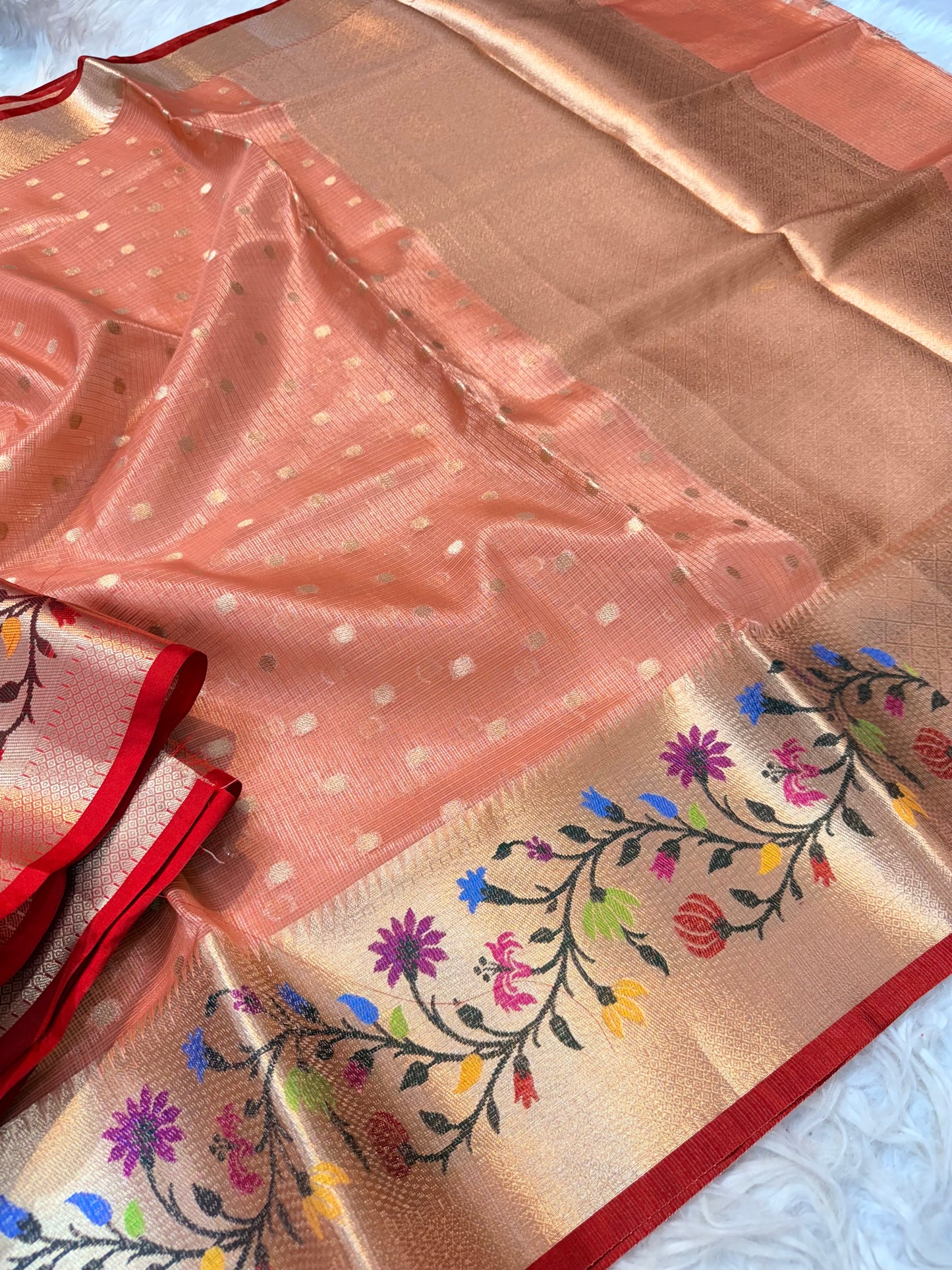 tissue kota paithani border banarasi saree