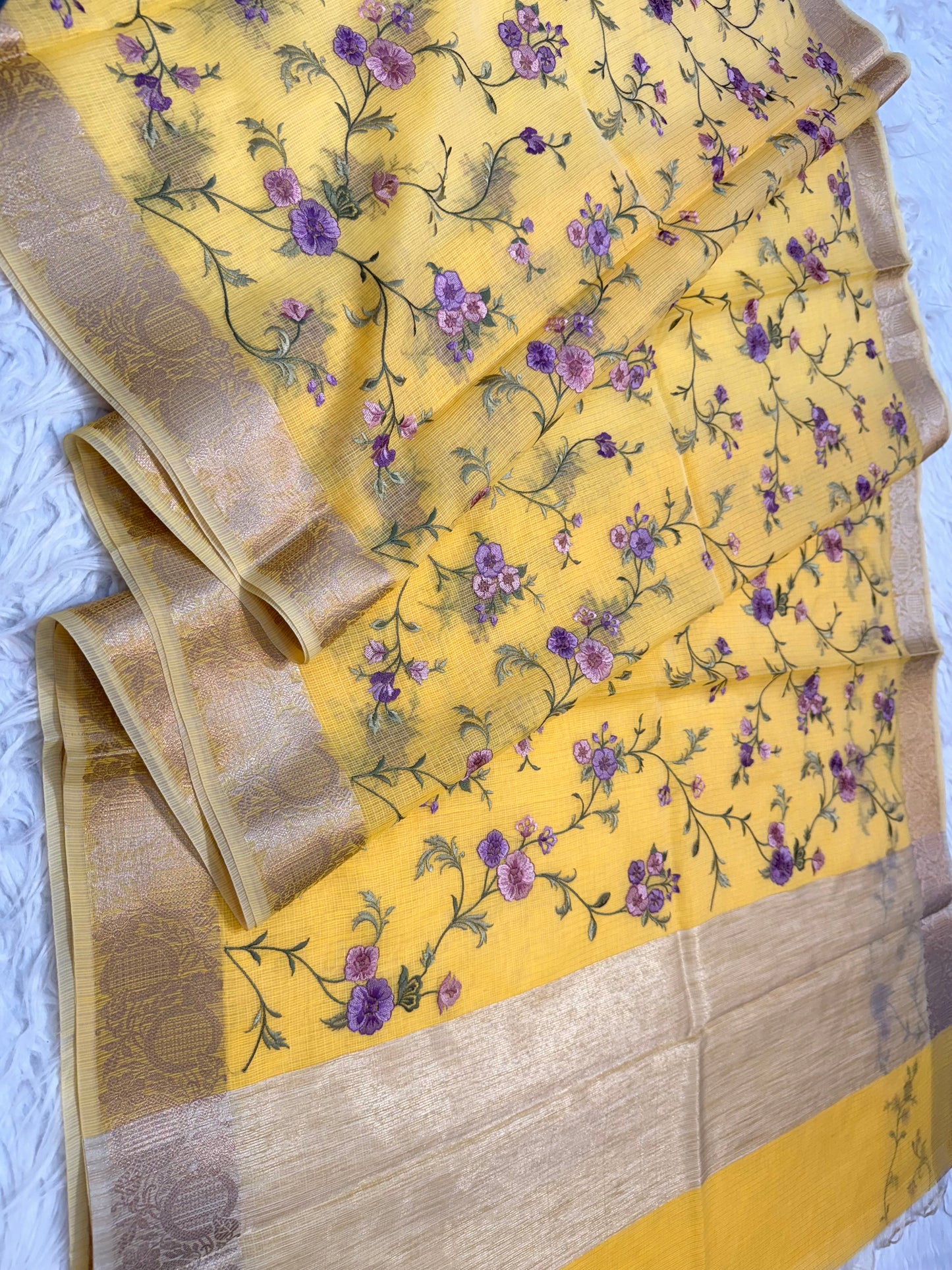 Kota fancy embroidery Banarasi saree
