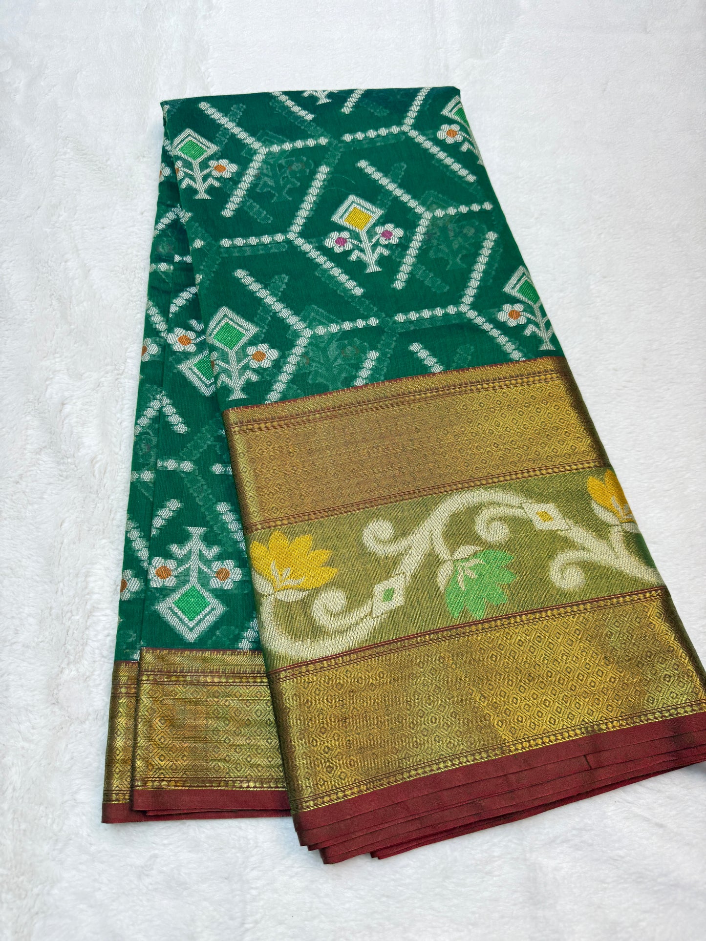 Multicolour cotton silk premium Banarasi saree