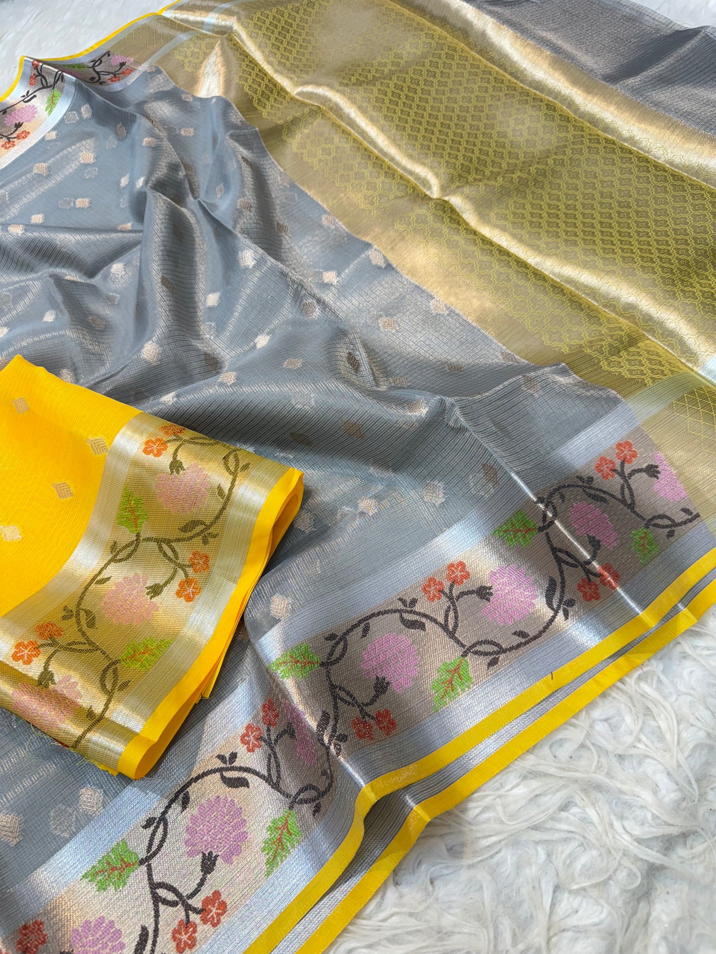 tissue kota paithani border banarasi saree