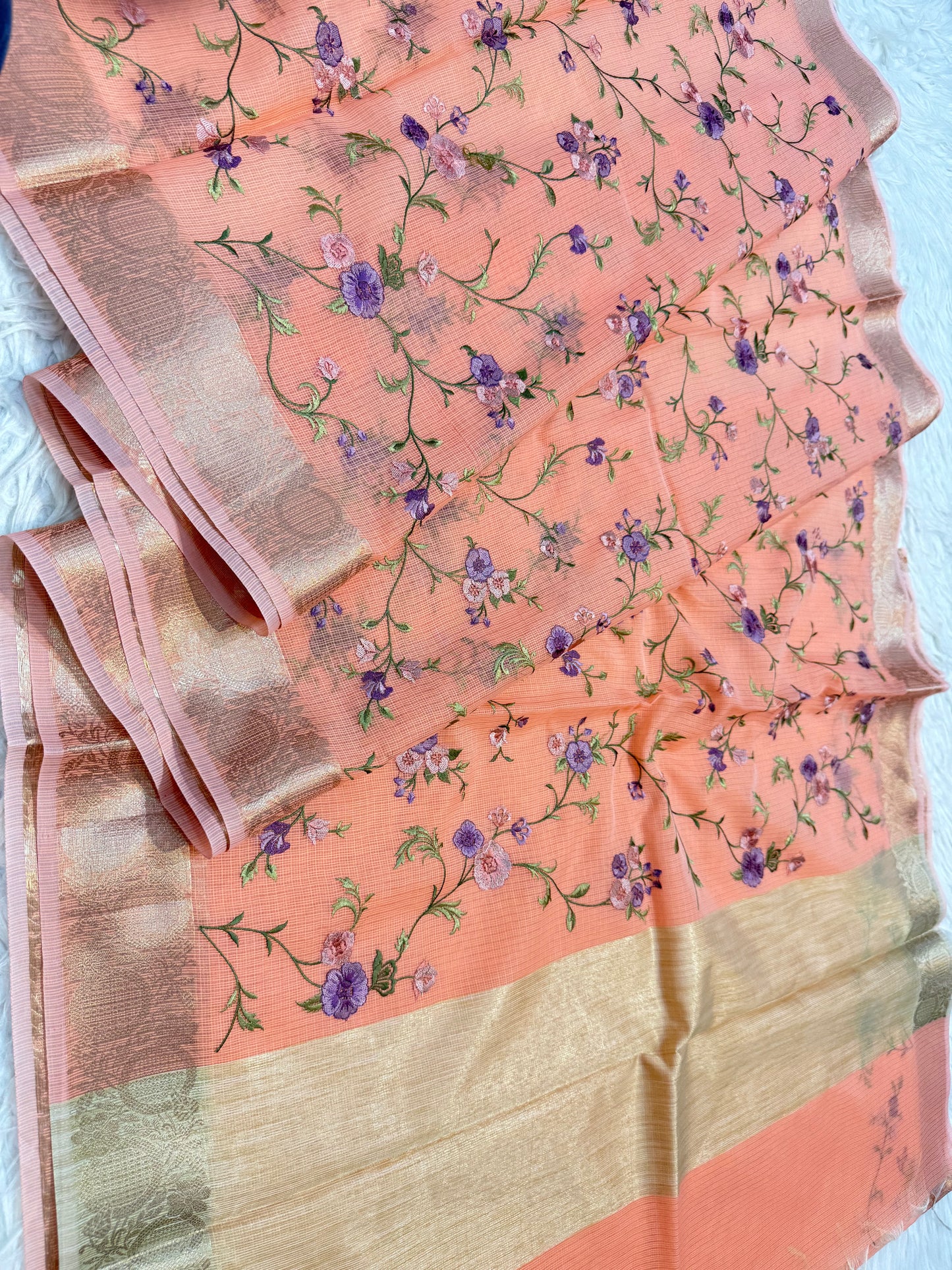 Kota fancy embroidery Banarasi saree