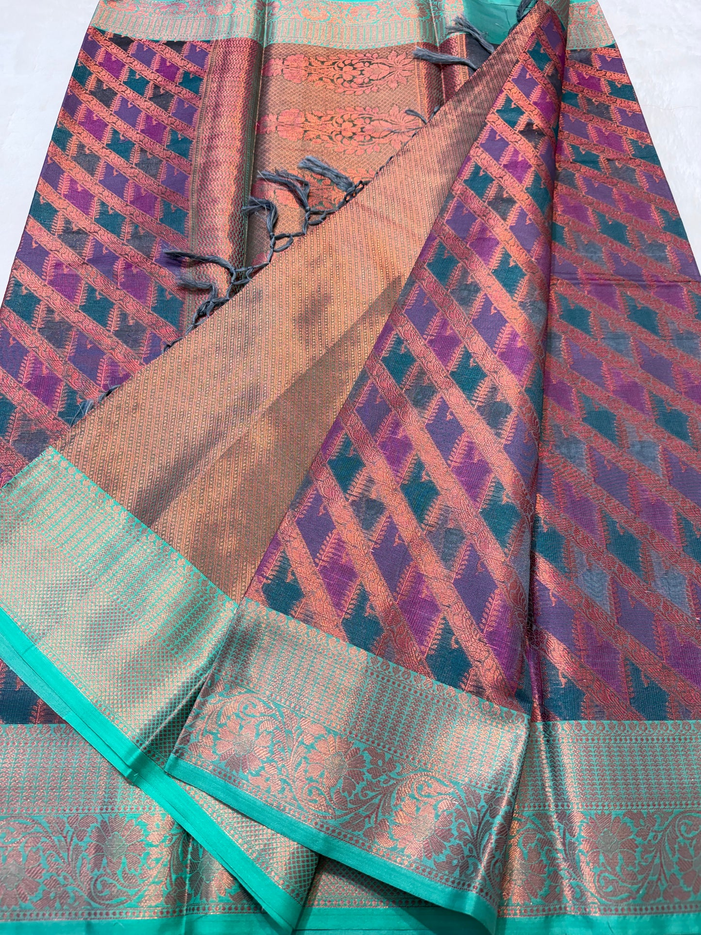 Multicolour cotton silk premium Banarasi saree
