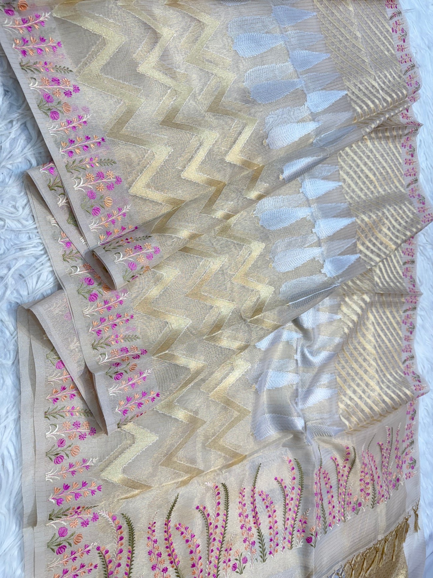 Kota fancy embroidery Banarasi saree