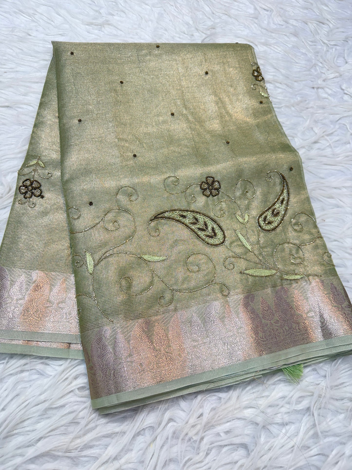 tissue kota handwork banarasi saree