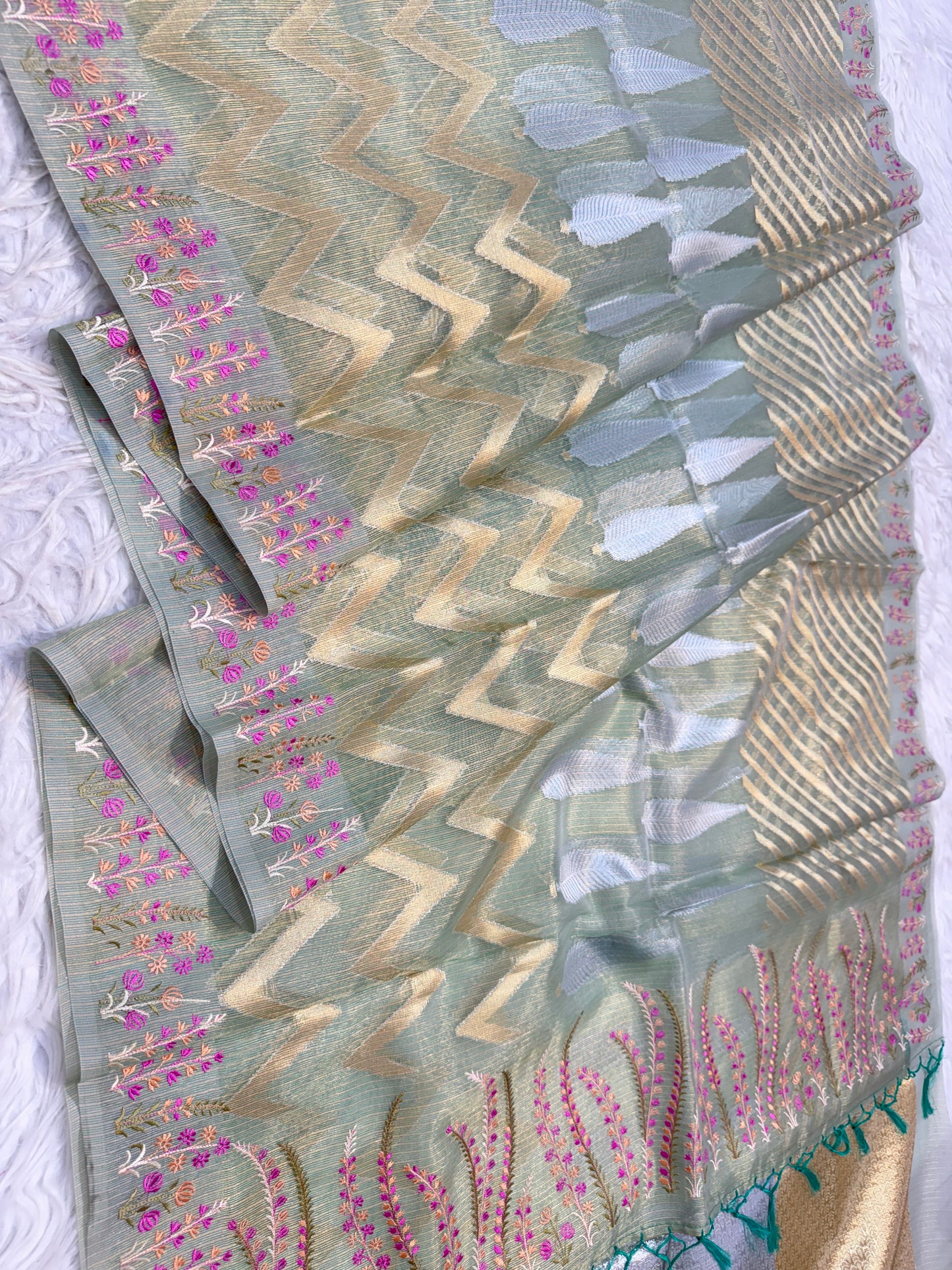 Kota fancy embroidery Banarasi saree