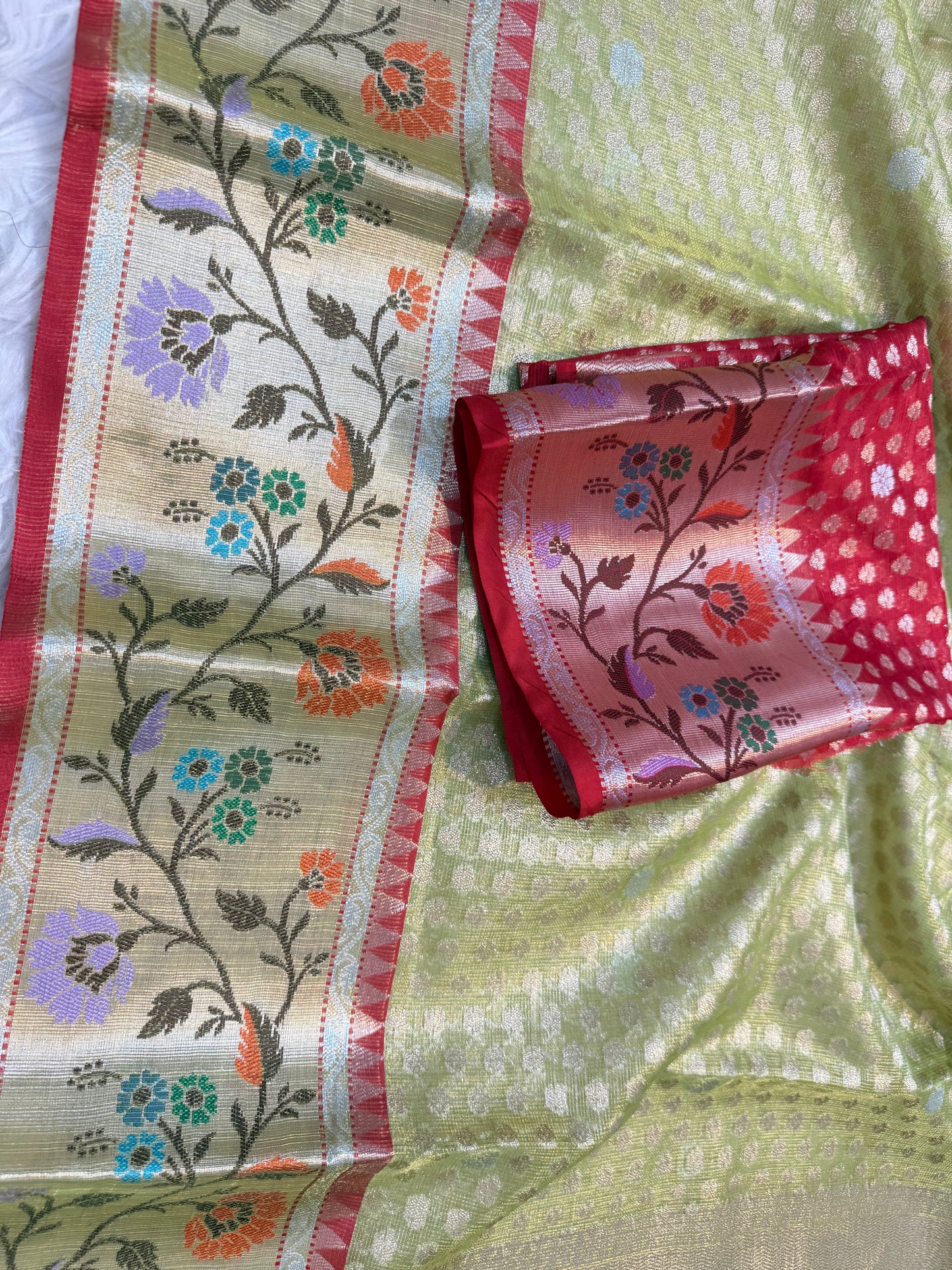 tissue kota paithani border banarasi saree