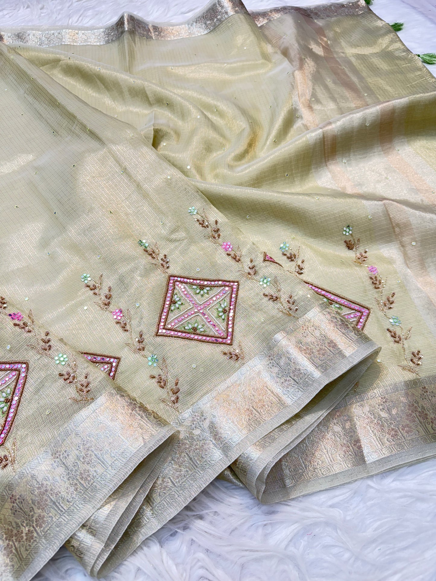 Tissue Kota handwork Banarasi Sarees