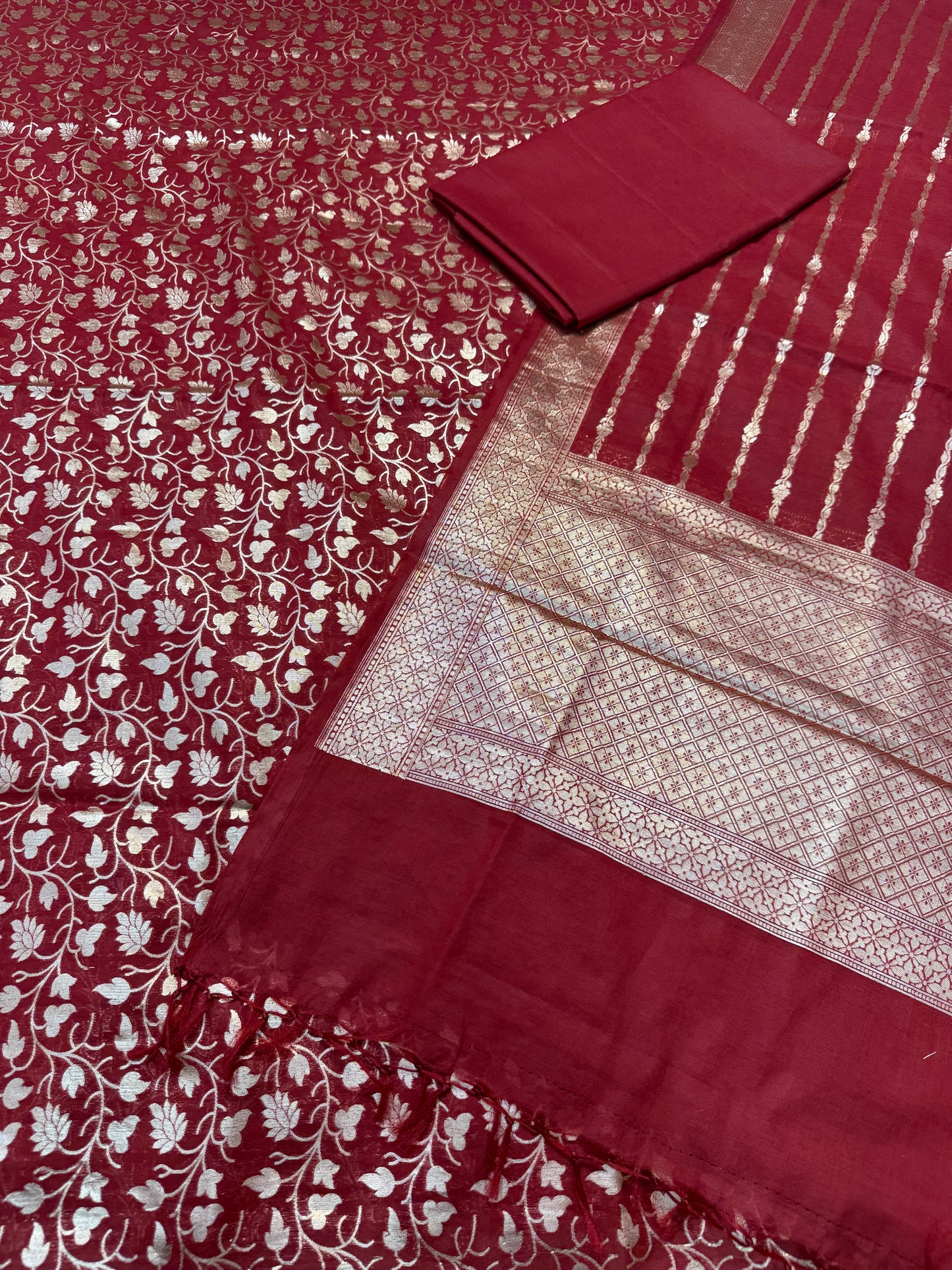 Rani Cotton Silk Banarasi Three Piece suite