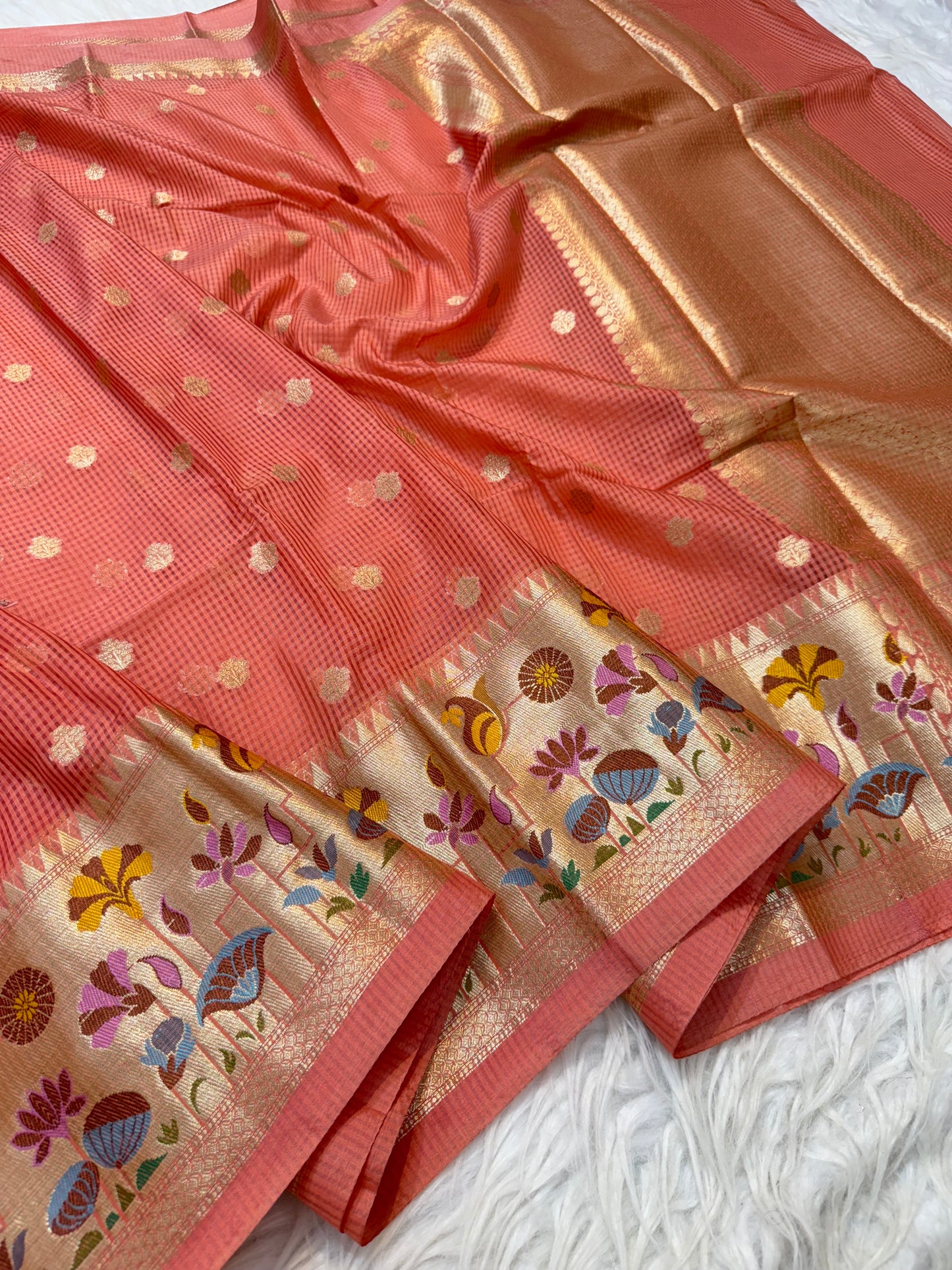 Raw mango pathni border banarasi saree