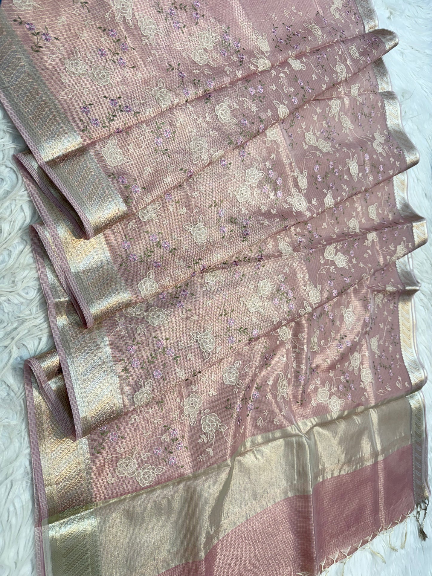 Banarasi kota embroidery saree