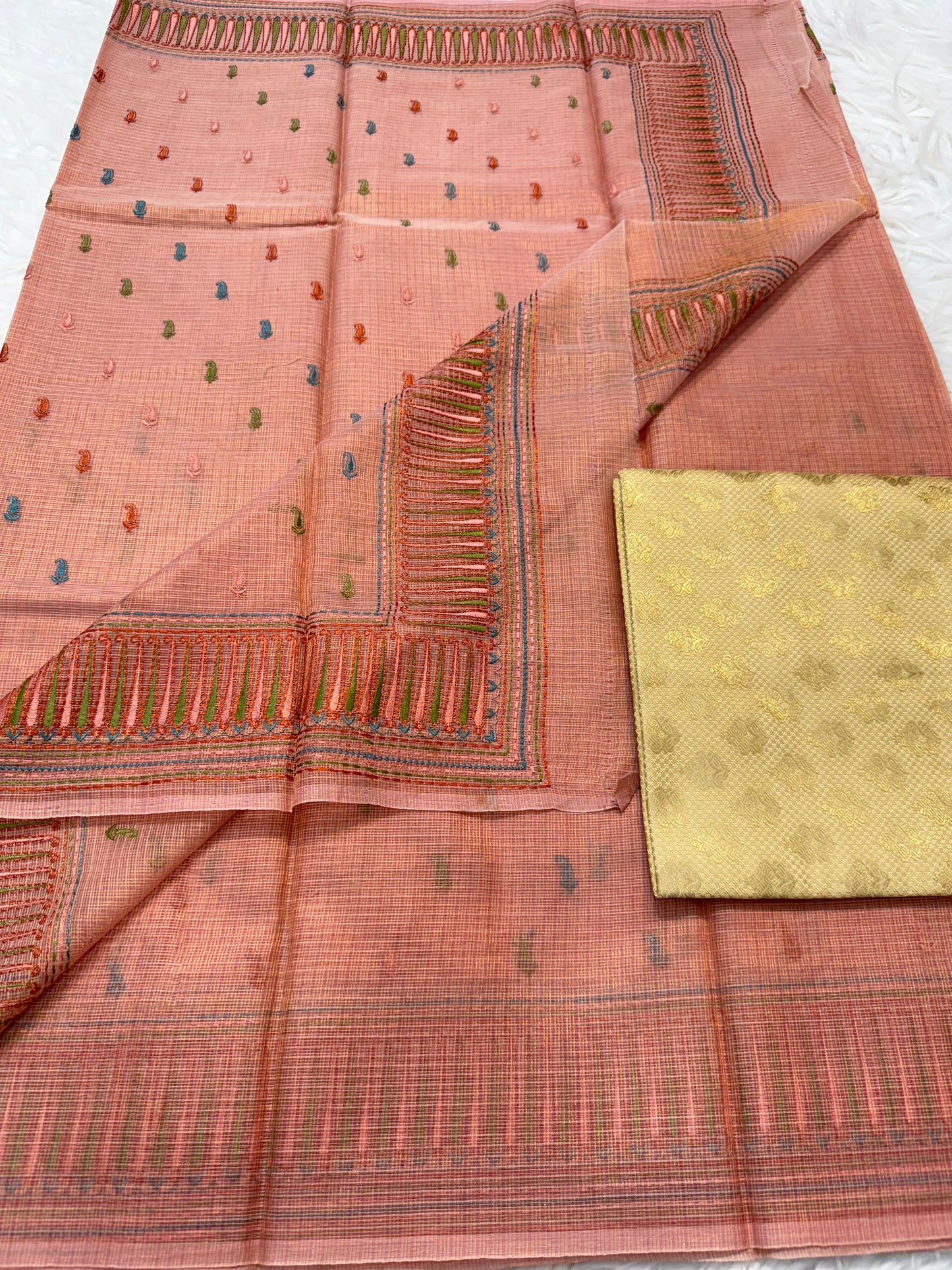 Banarasi tissue embroidery saree