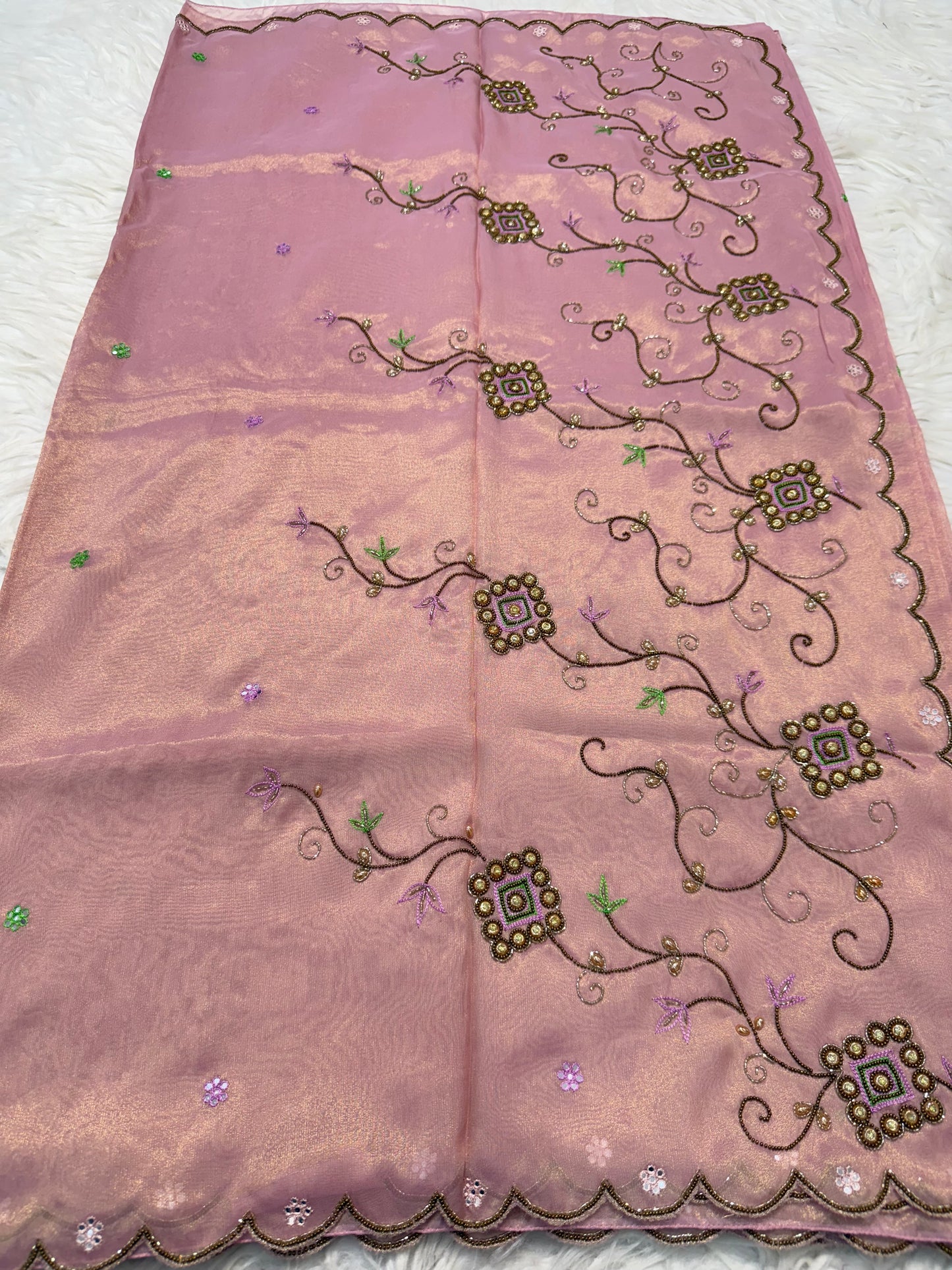 Tissue zardosi work fancy party wear
