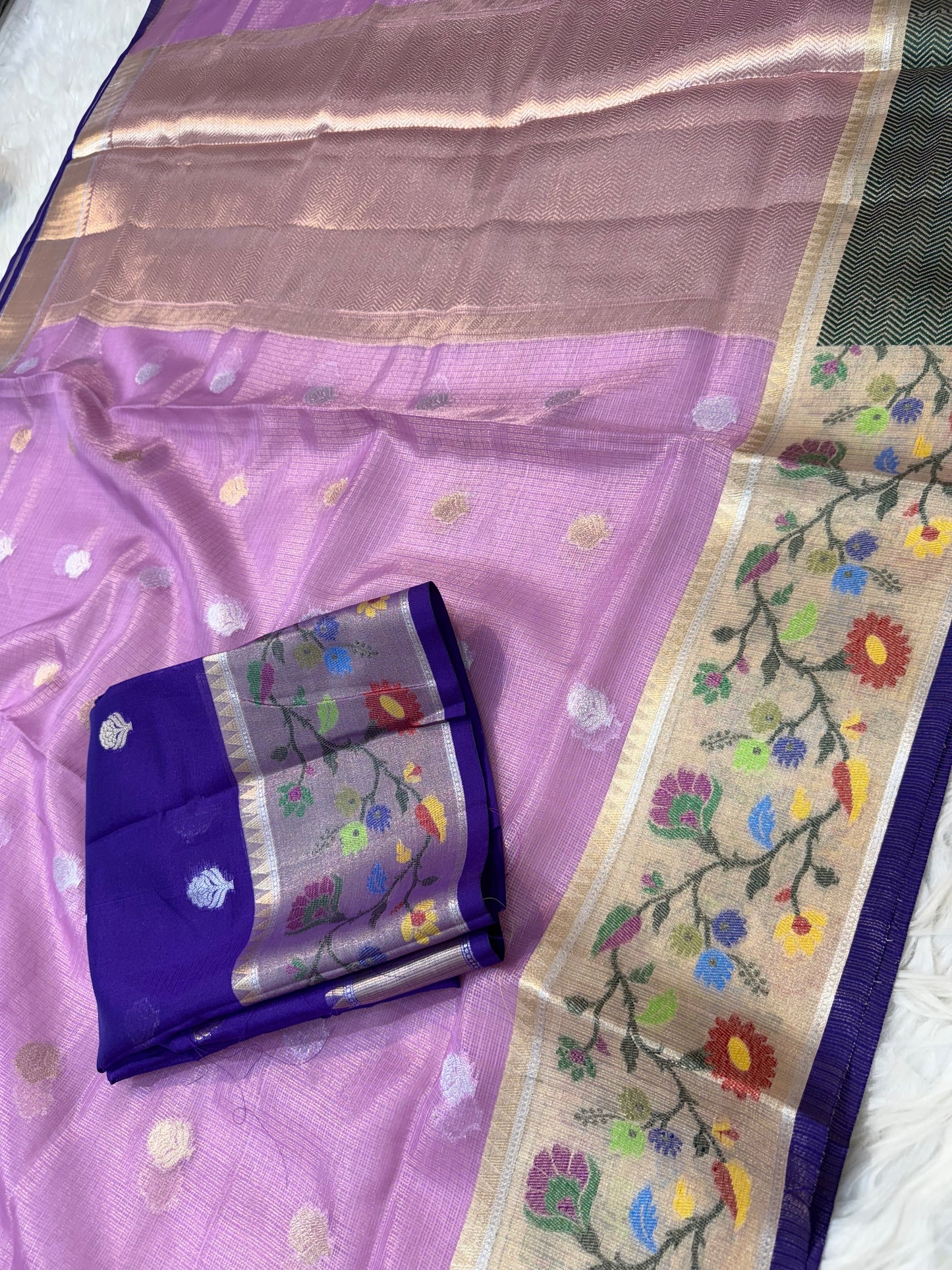 tissue kota paithani border banarasi saree