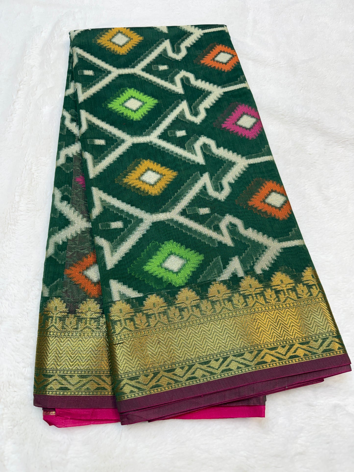 Multicolour cotton silk premium Banarasi saree