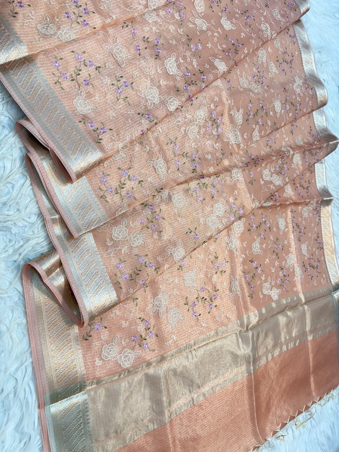 Banarasi kota embroidery saree