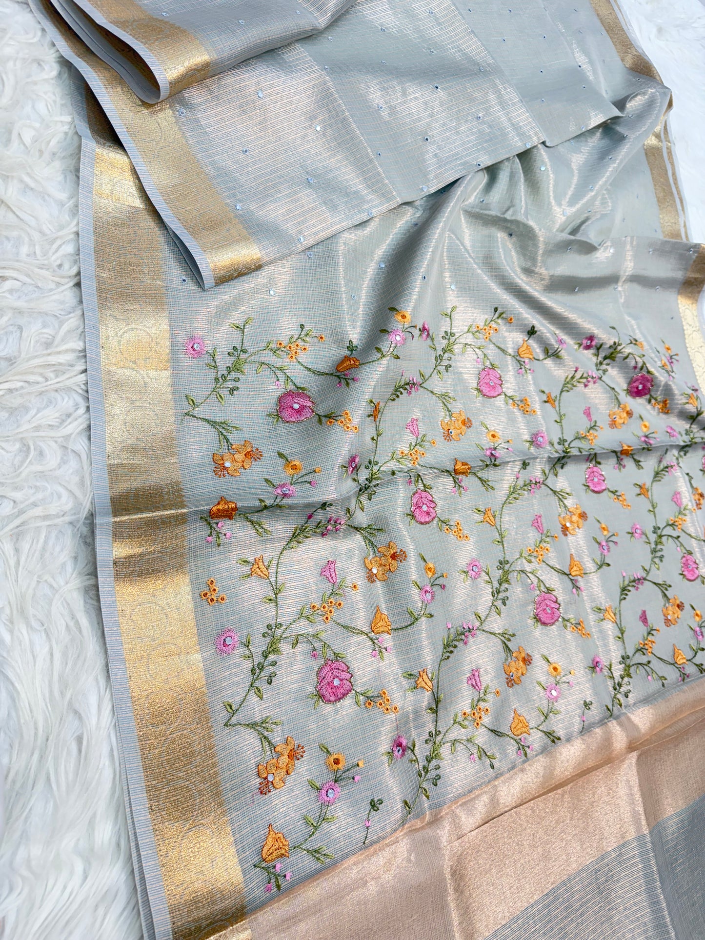 Banaras tissue kota fancy work saree