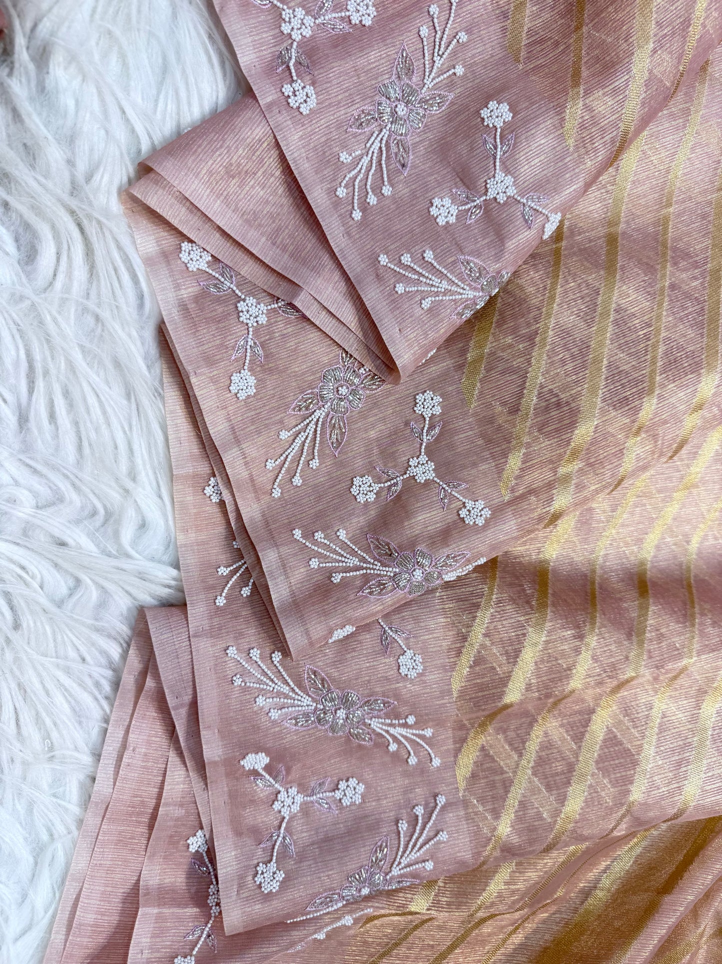 Tissue kota handwork Banarasi silk saree