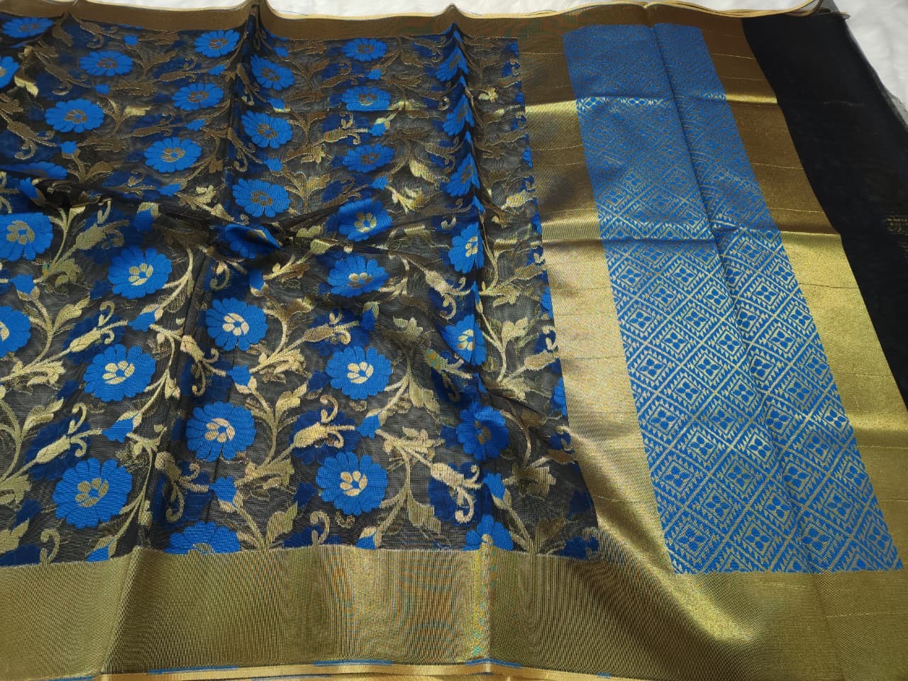 Multicolour shade supernet silk premium Banarasi saree
