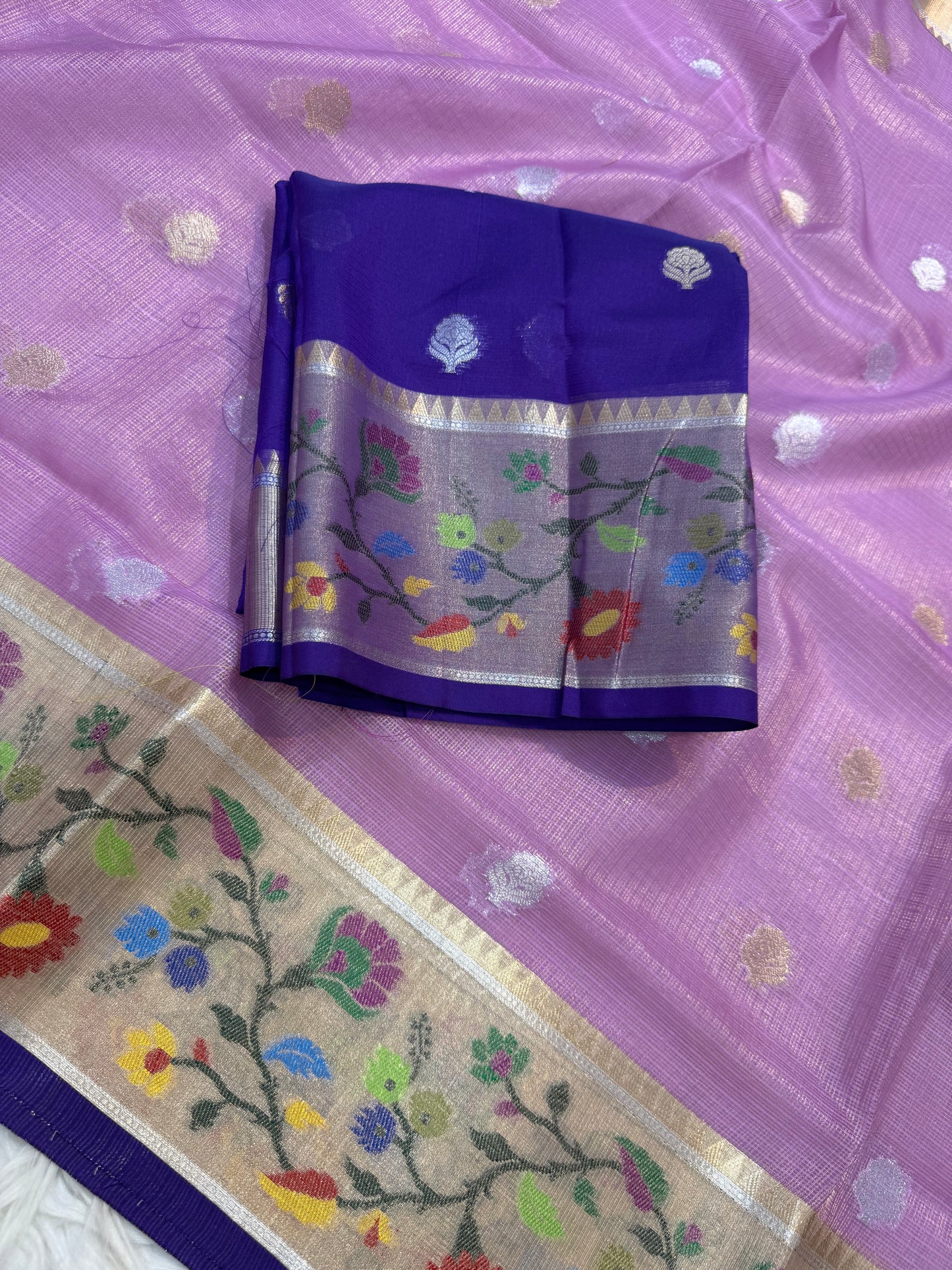 tissue kota paithani border banarasi saree