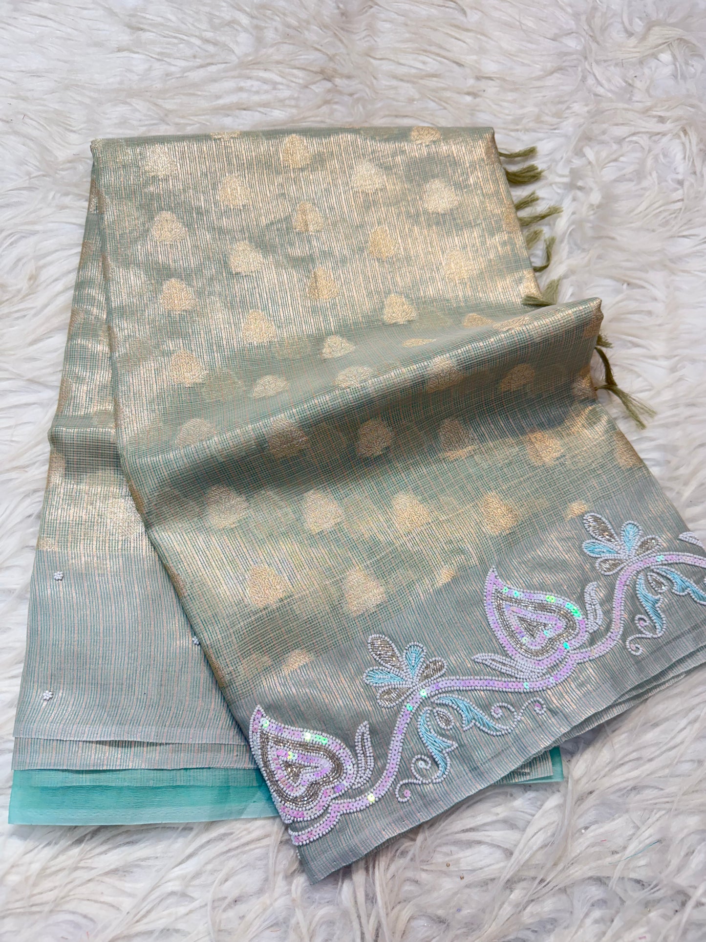 Tissue kota handwork Banarasi saree