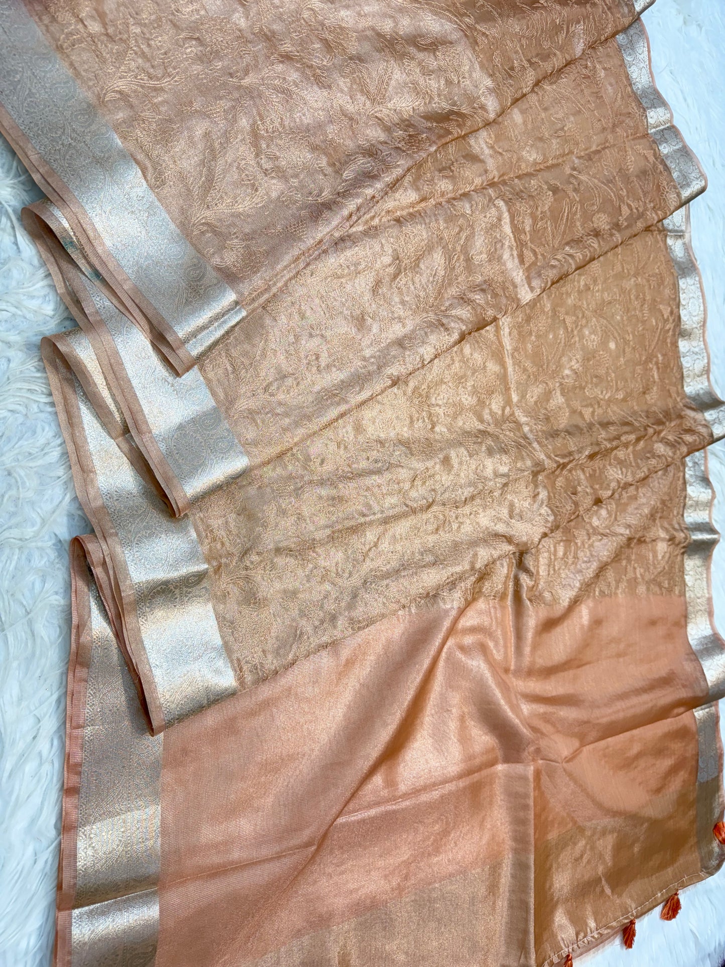 Banarasi tissue embroidery saree