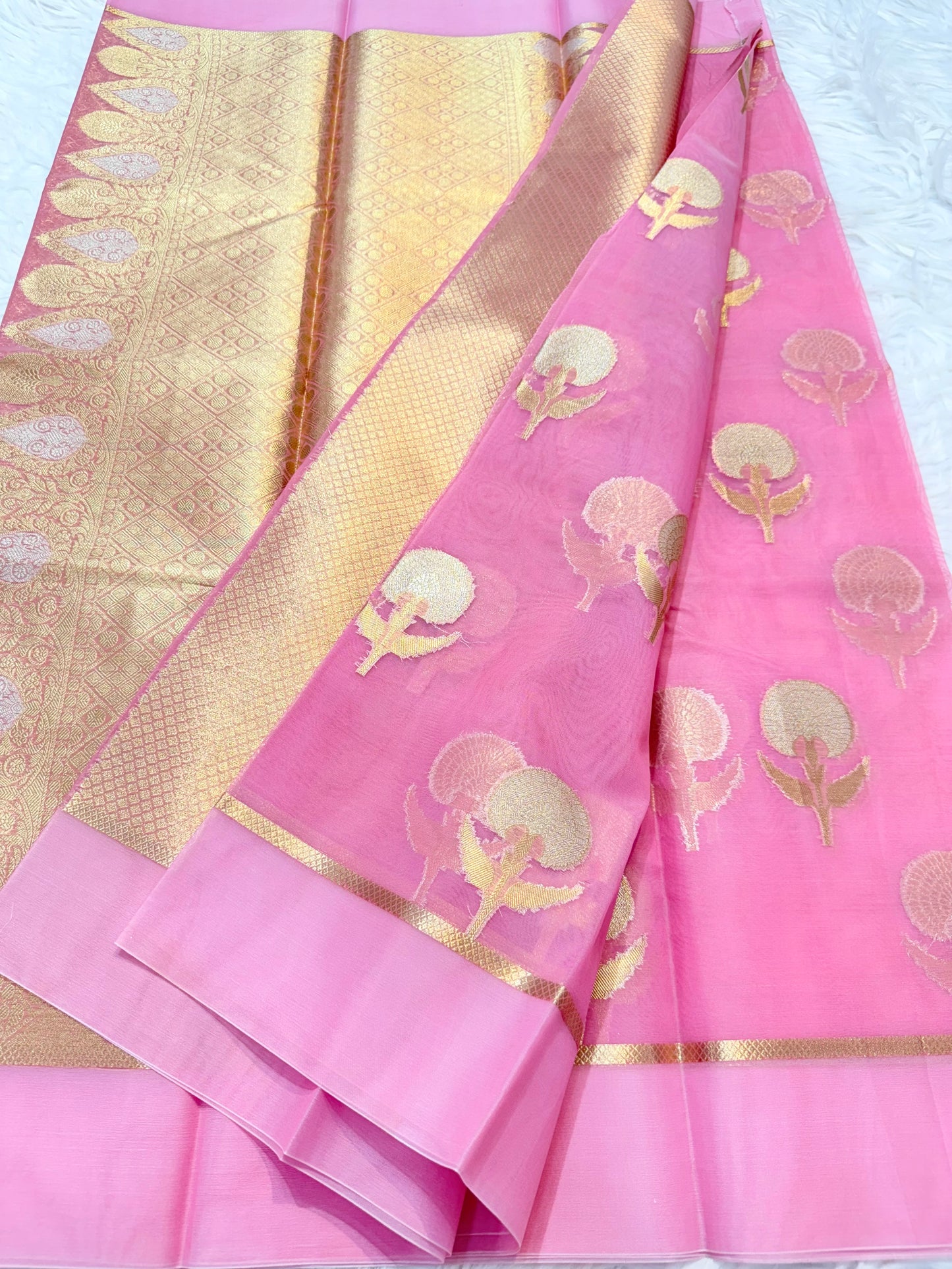 Banarasi kora organza alfi saree