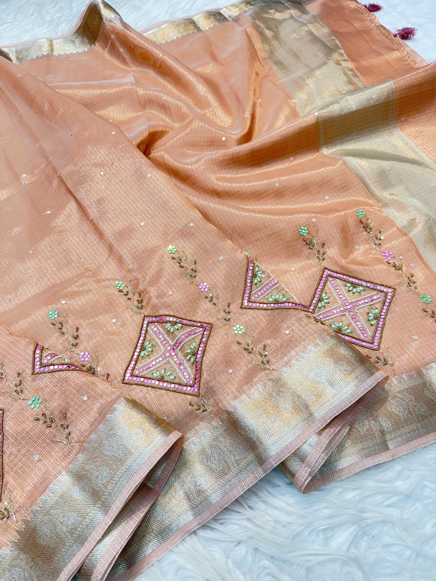 Tissue Kota handwork Banarasi Sarees