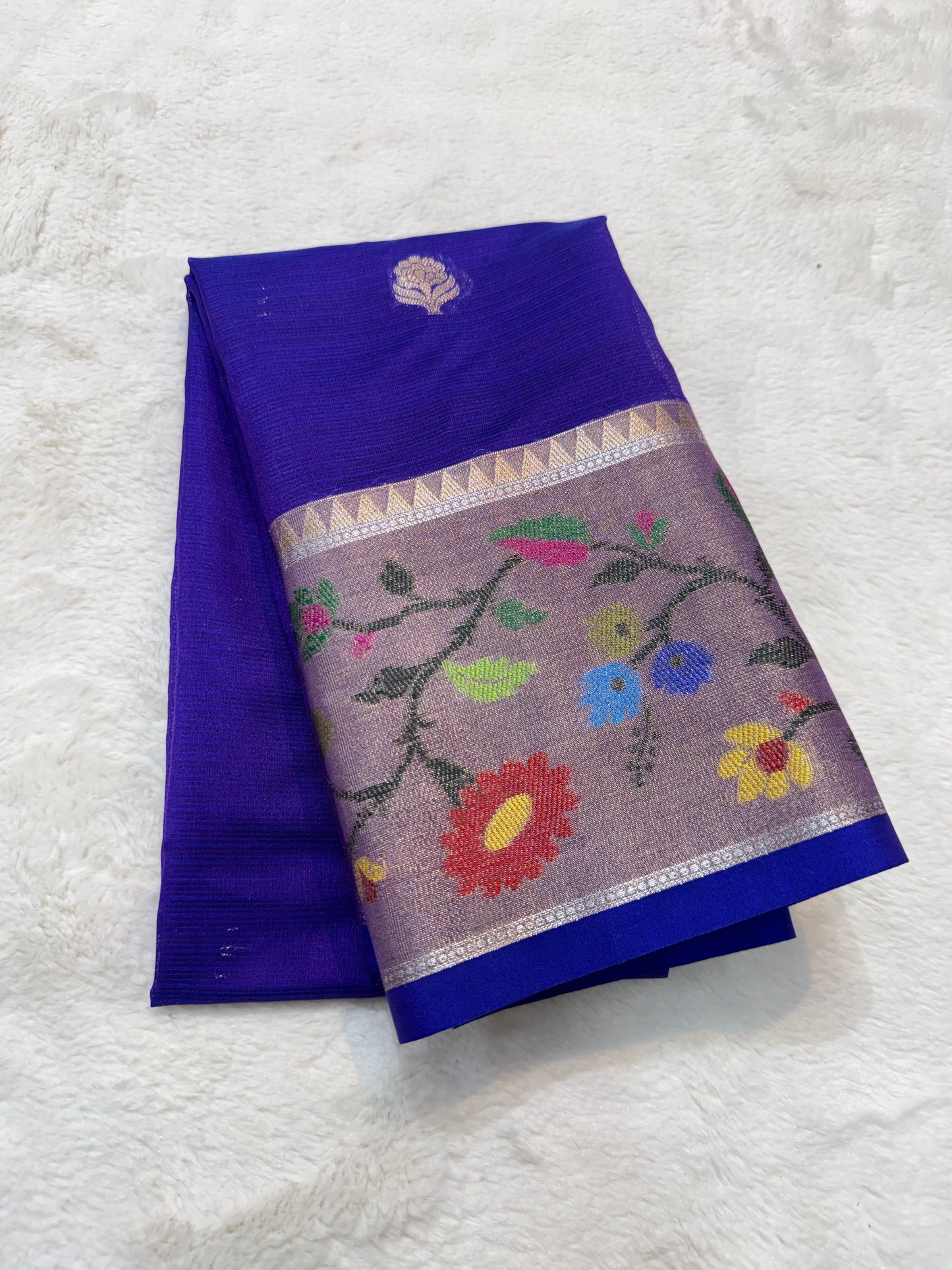 Beige & multicolour shade tissue kota premium paithani border designer banarasi saree