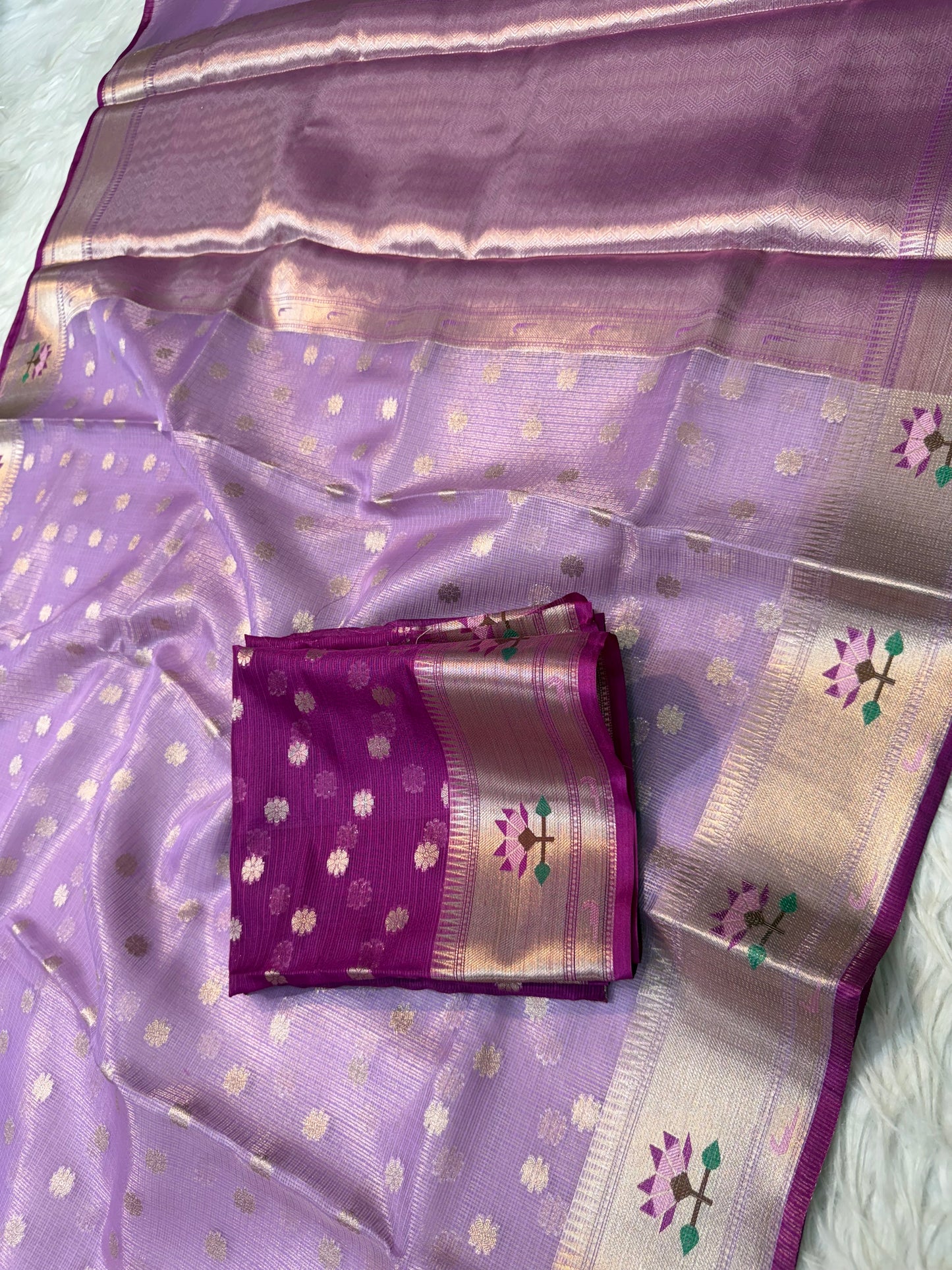 tissue kota paithani border banarasi saree