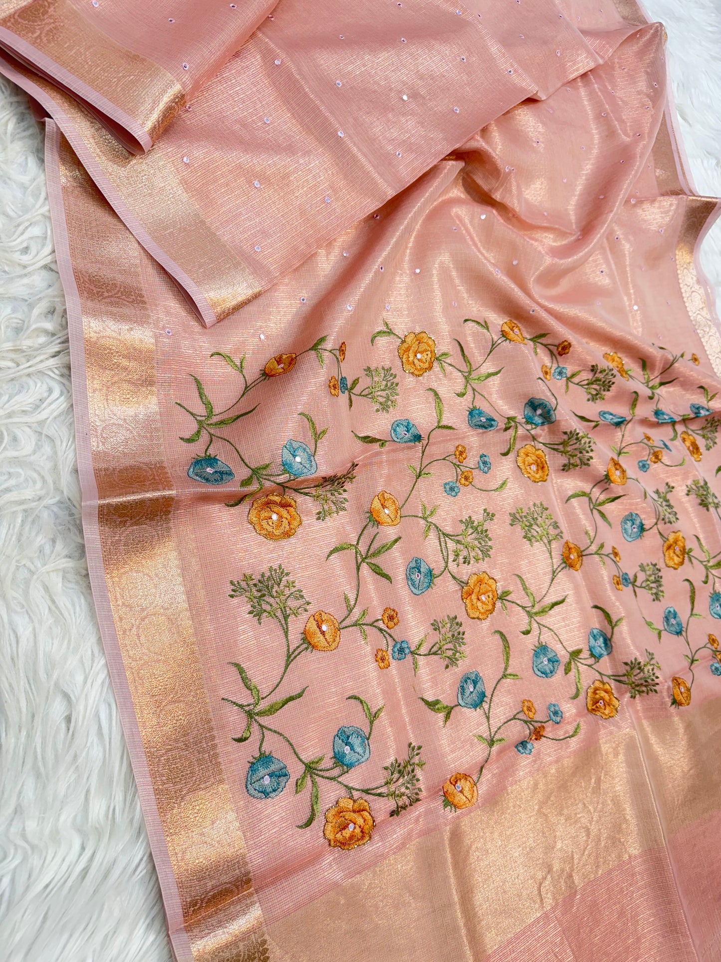 Banaras tissue kota fancy work saree