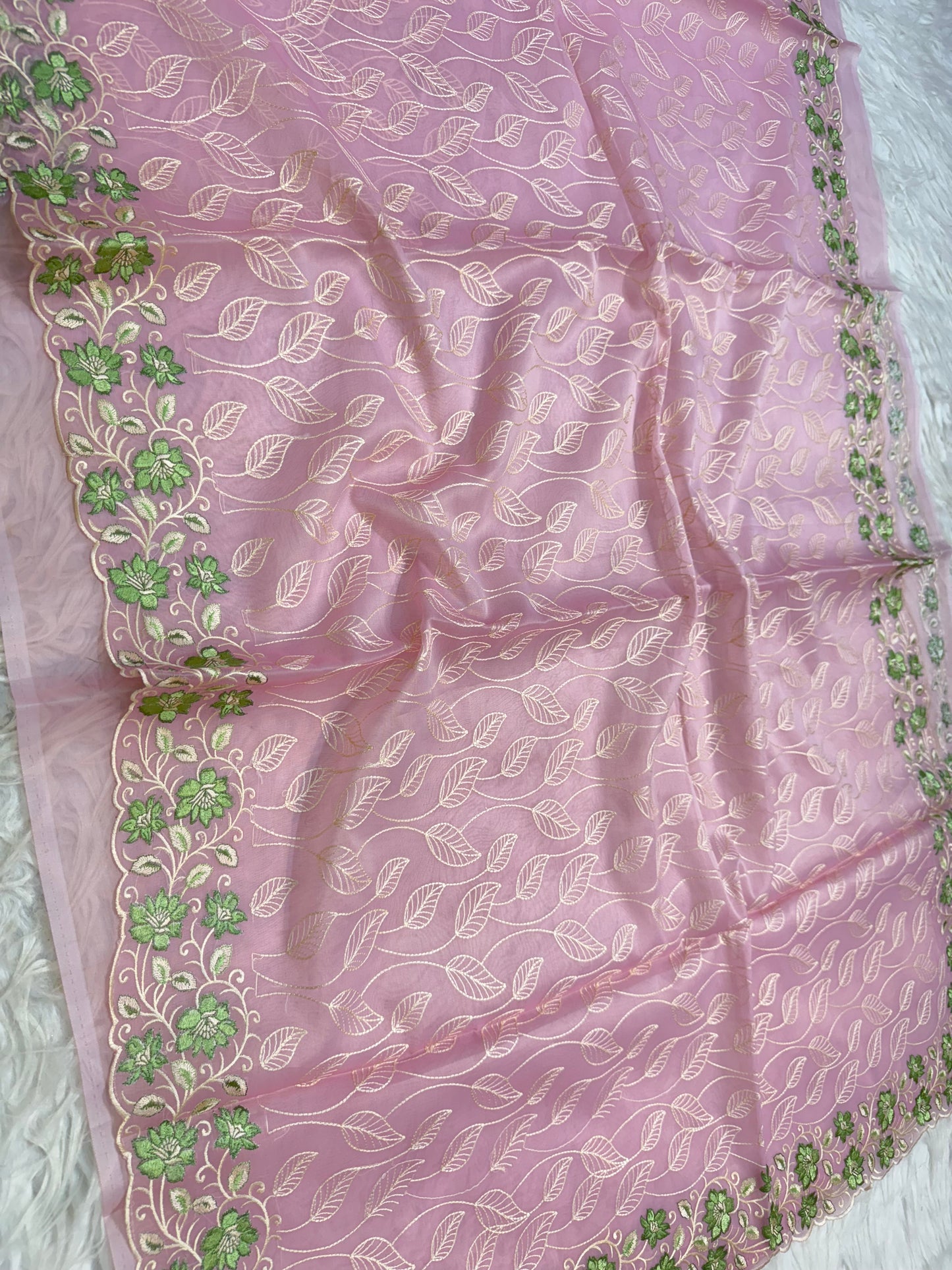 Banarasi kora organza embroidery saree
