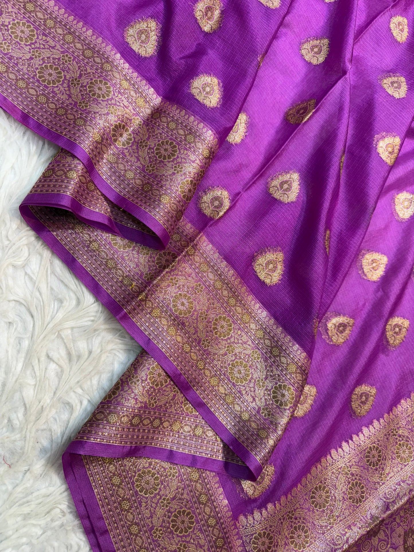 Magenta shade kota silk premium Banarasi saree