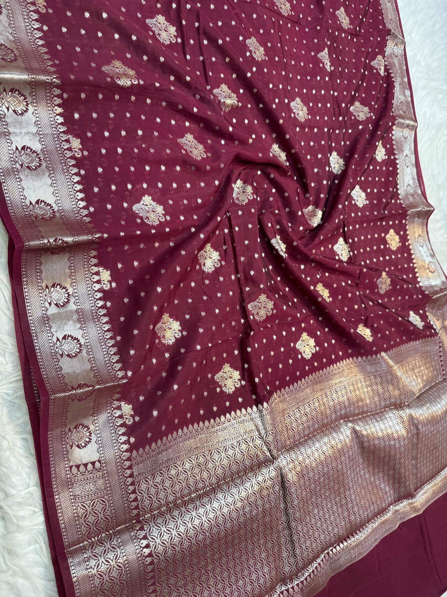 Wine shade Raw mango soft silk banarasi saree