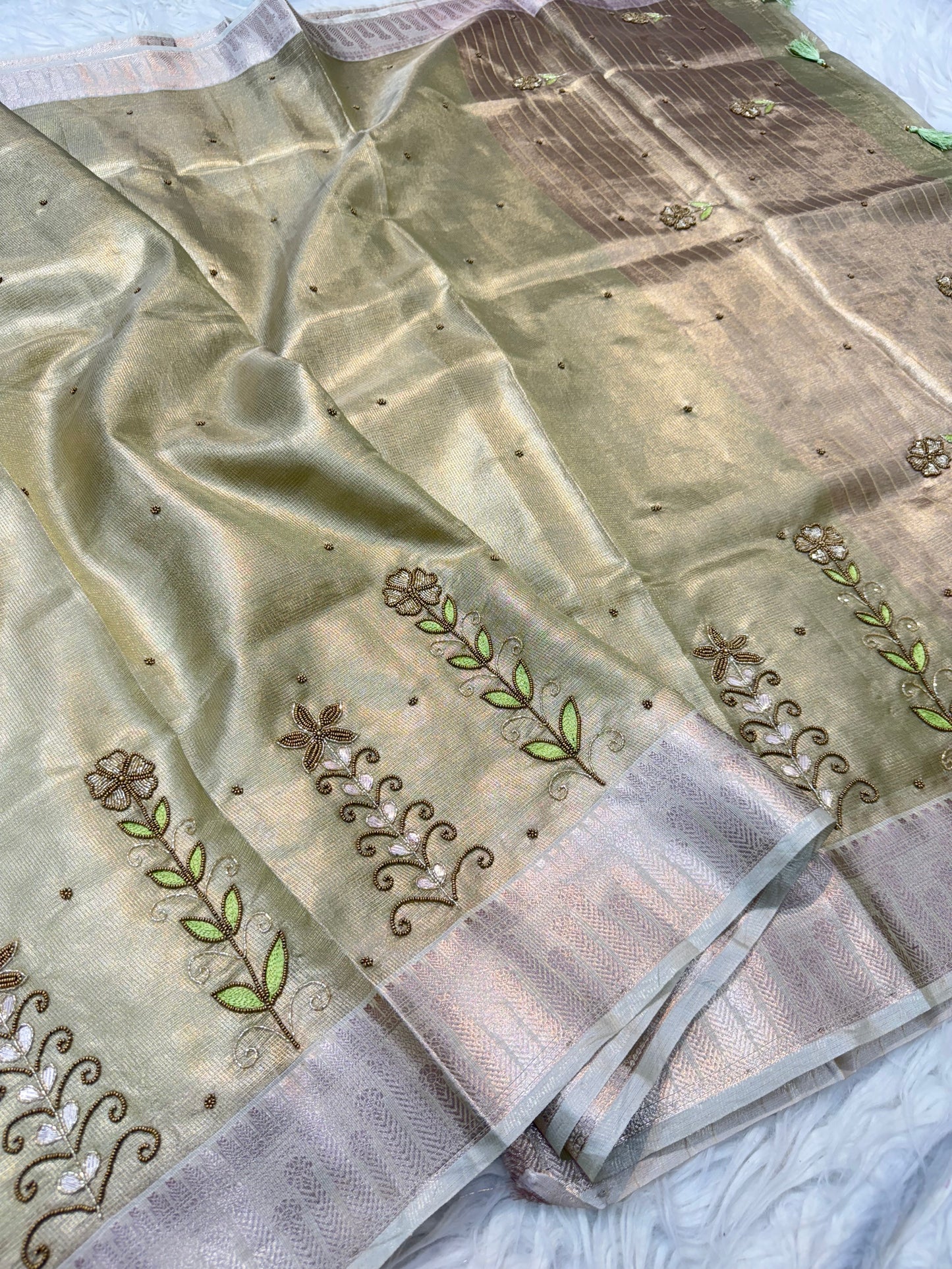 tissue kota handwork banarasi saree