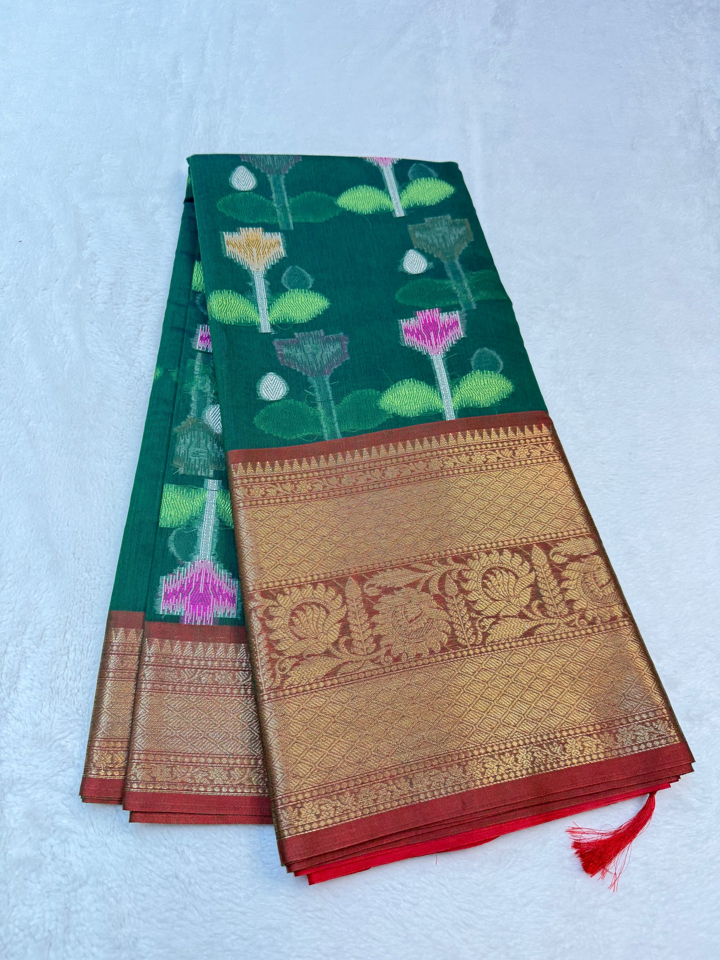 Multicolour cotton silk premium Banarasi saree