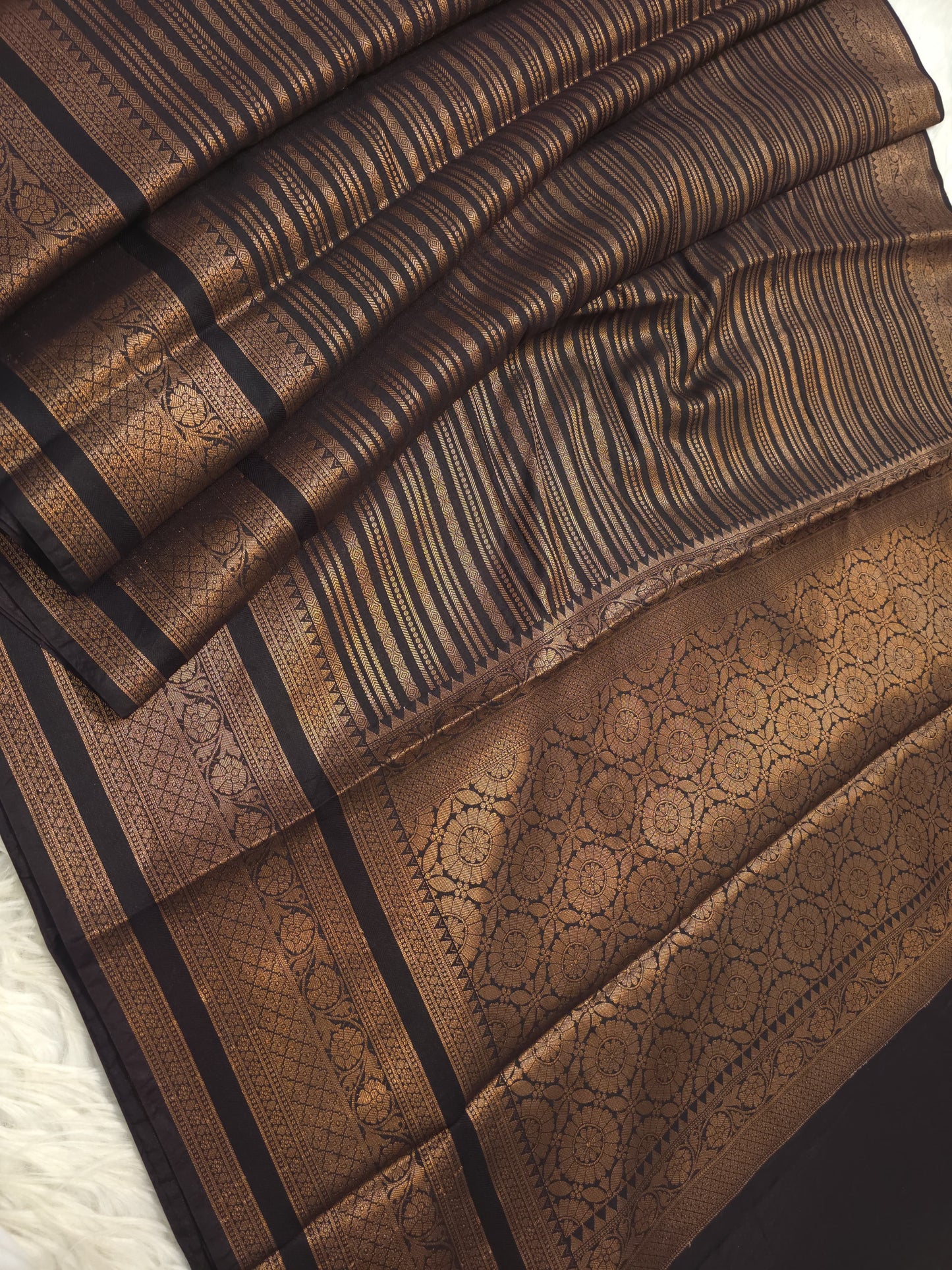 black shade Dupion Silk premium Banarasi Saree