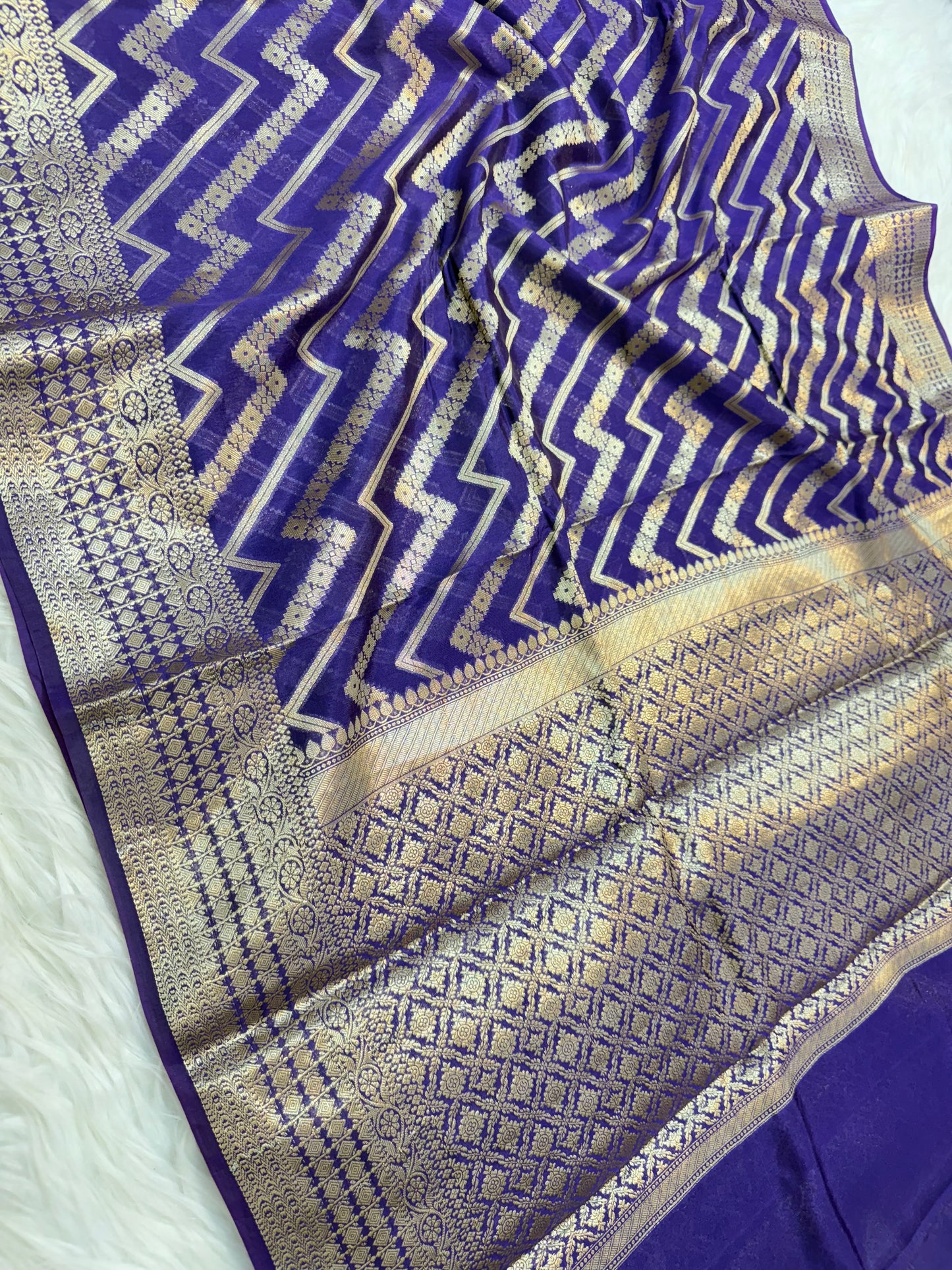 Royal blue shade Raw mango soft silk banarasi saree