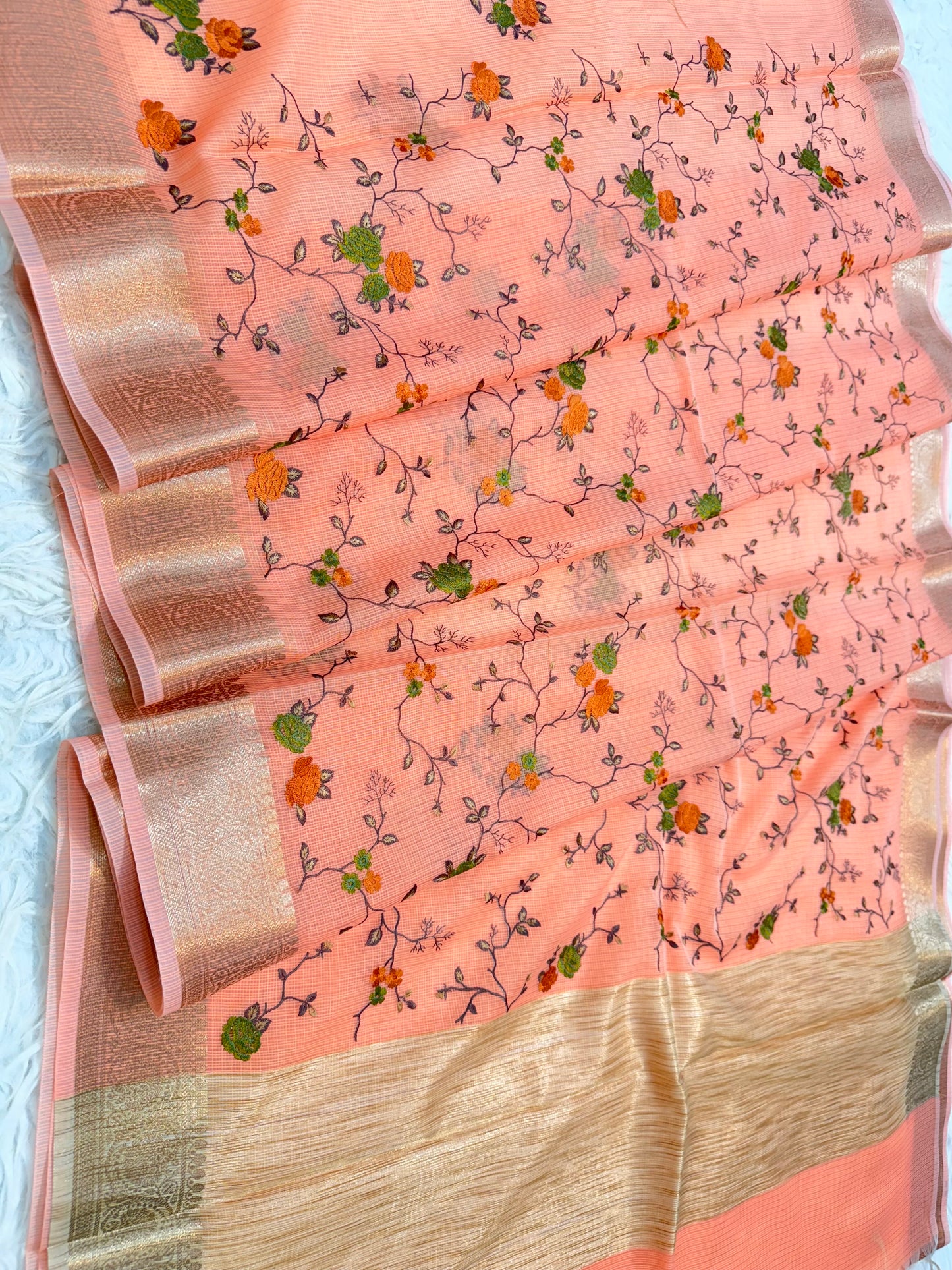 Kota fancy embroidery Banarasi saree