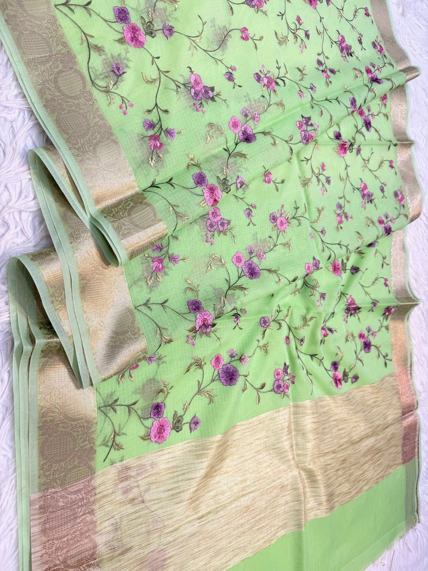Kota fancy embroidery Banarasi saree