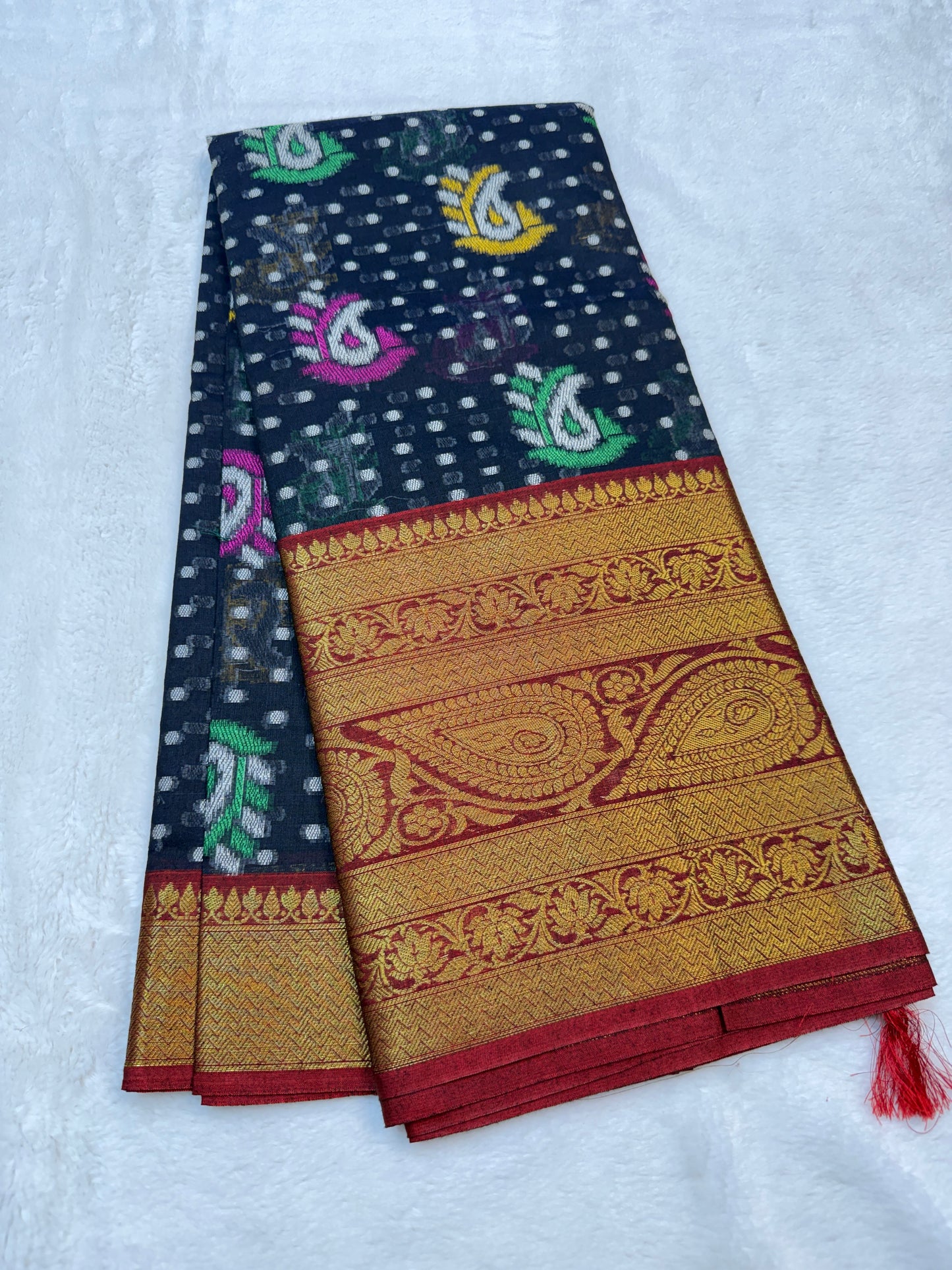 Multicolour cotton silk premium Banarasi saree