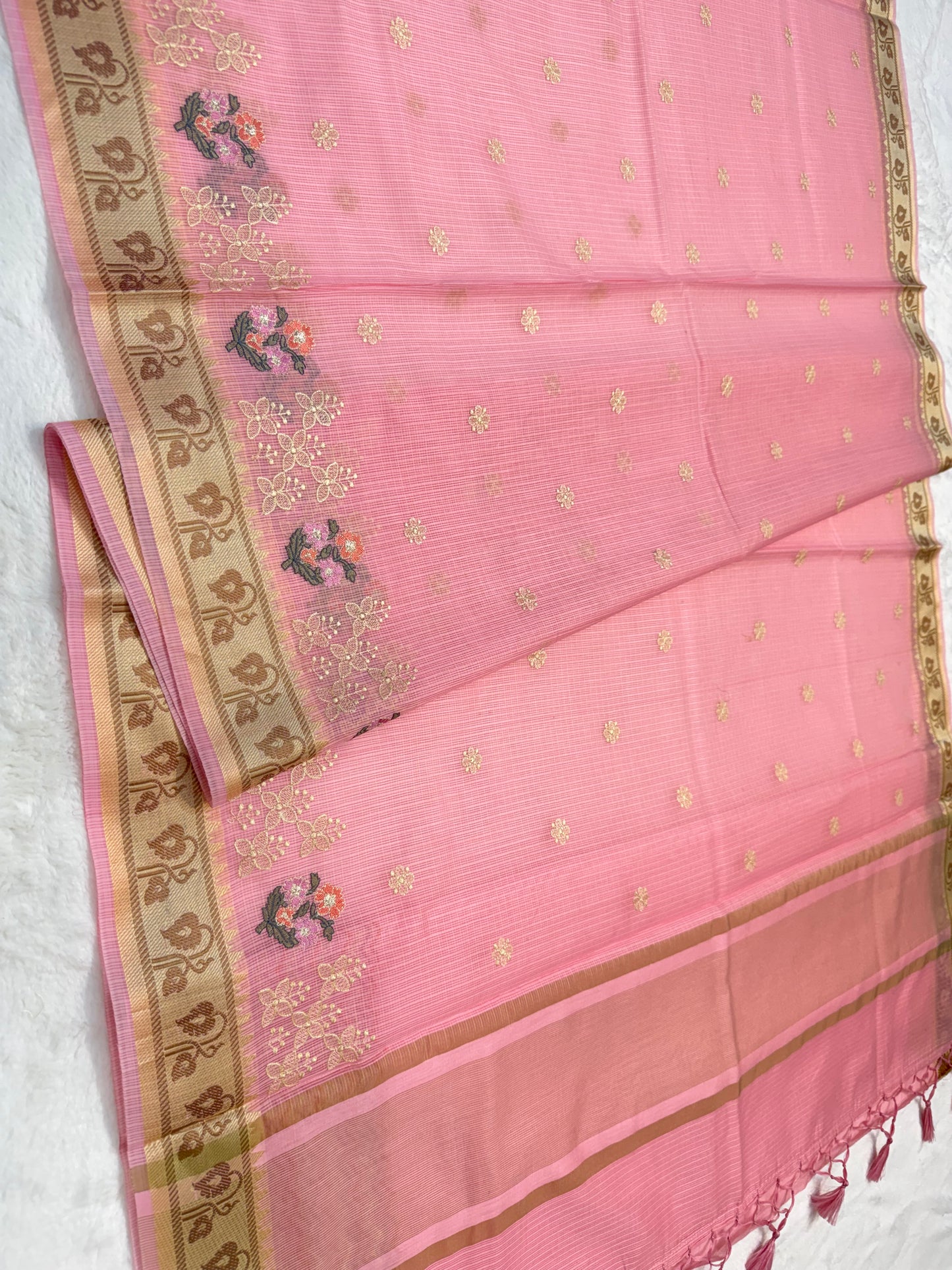 Pink shade kota designer embroidery Banarasi saree