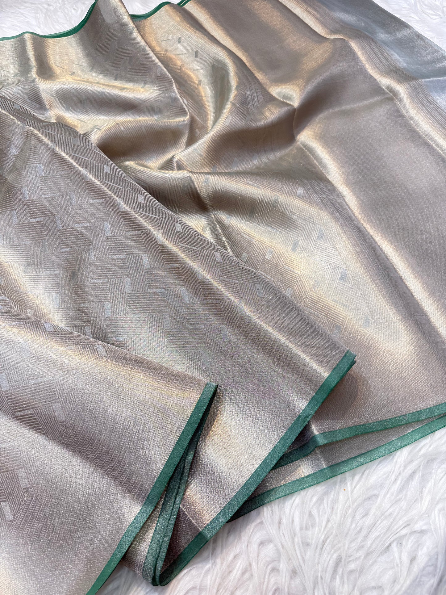 Celebrity inspired Tissue brocade silk saree
