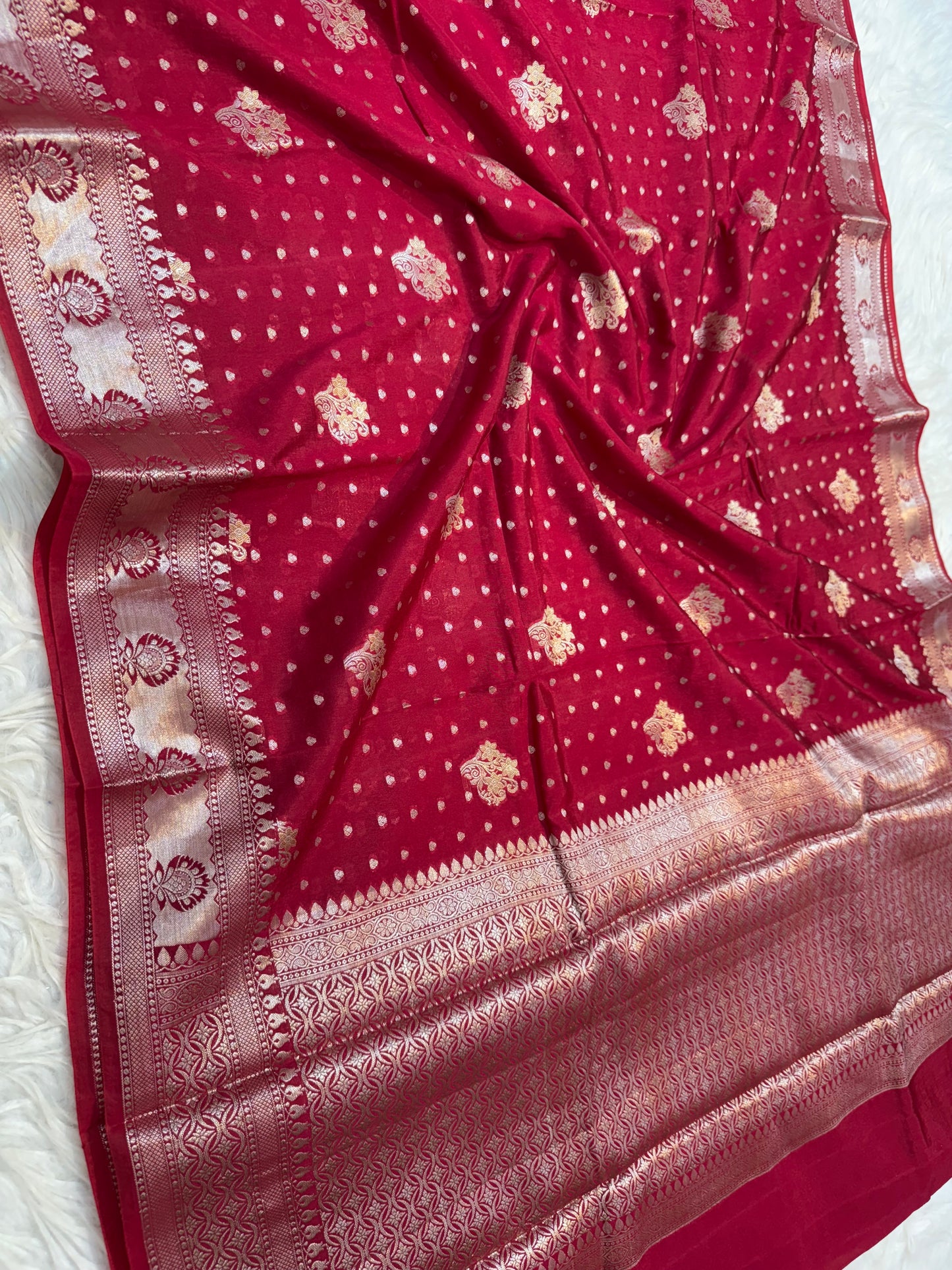 Maroon shade Raw mango soft silk banarasi saree