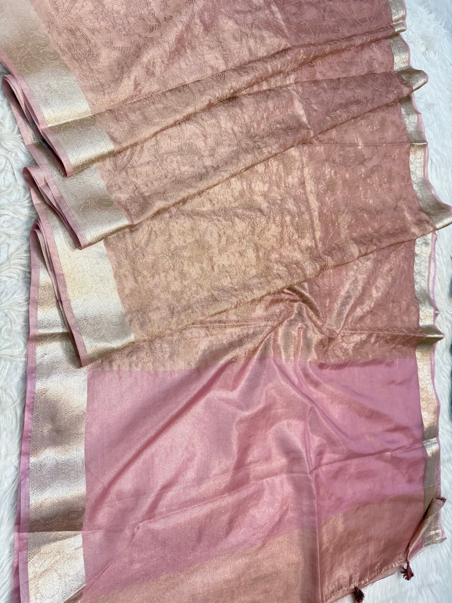 Banarasi tissue embroidery saree